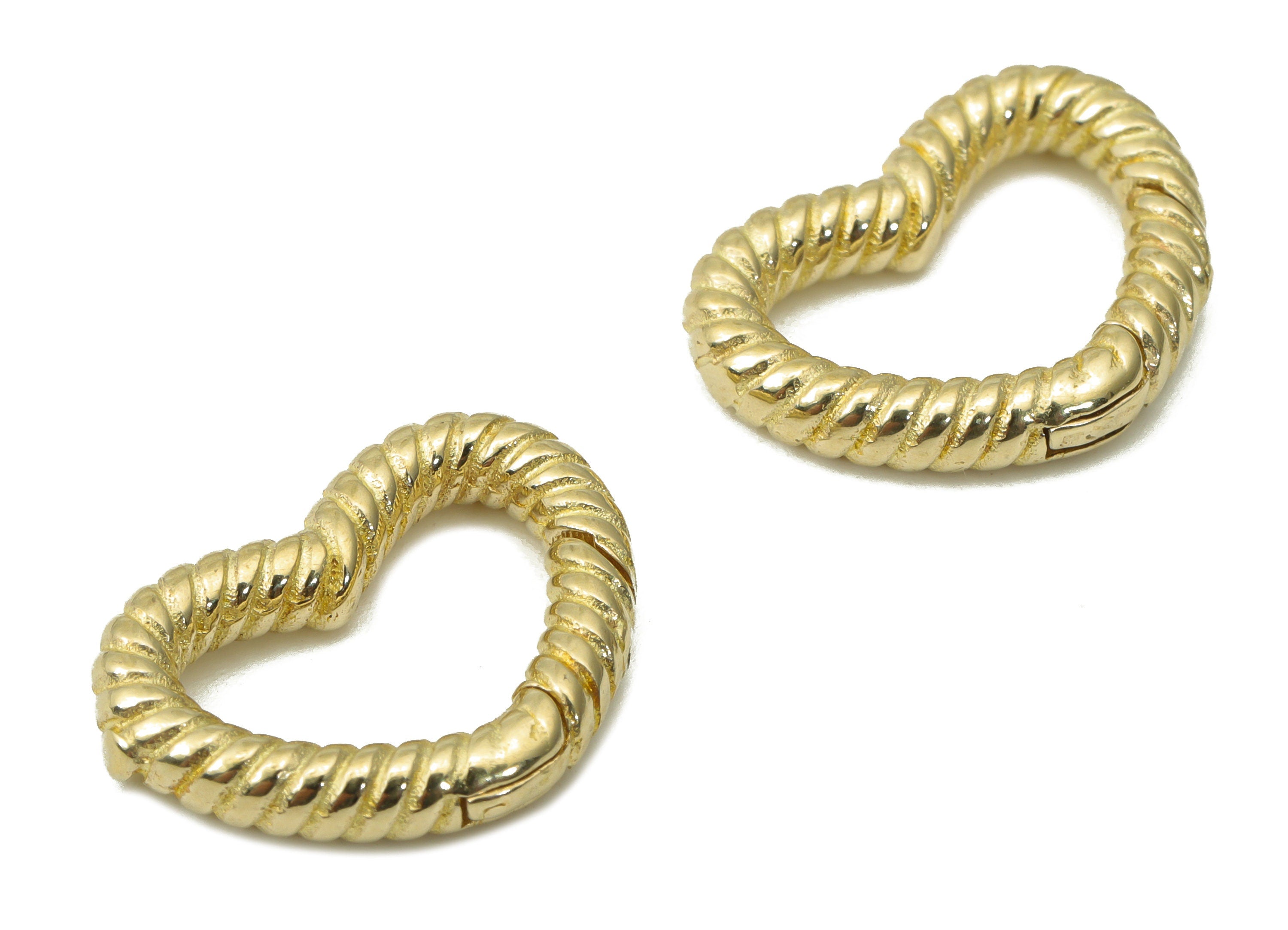Raw Brass Texture Heart Lobster Claw - Brass Trigger Clasps - Brass Heart Clasp – Jewelry Making Supplies - 17.1x12.83x2.95mm - PP5262 - DOMEDBAZAAR