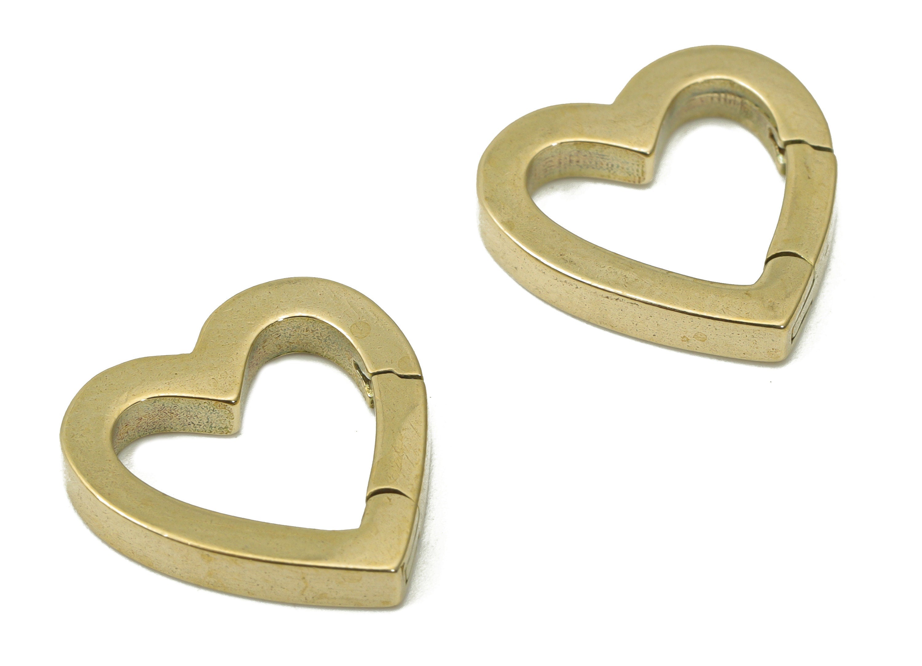 Raw Brass Heart Lobster Claw - Brass Trigger Clasps – Jewelry Clasps - Brass Heart Clasps - Jewelry Supplies - 15.97x15.67x2.5mm - PP5233 - DOMEDBAZAAR