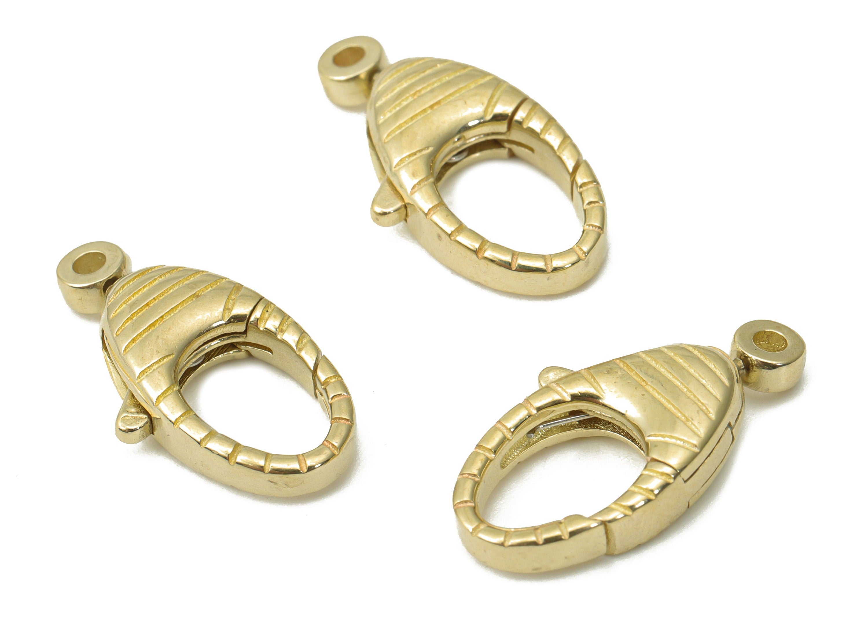 Raw Brass Texture Lobster Claw - Brass Trigger Clasps – Jewelry Clasps - Brass Parrot Clasps - Jewelry Supplies - 19x10.29x3.82mm - PP5254 - DOMEDBAZAAR