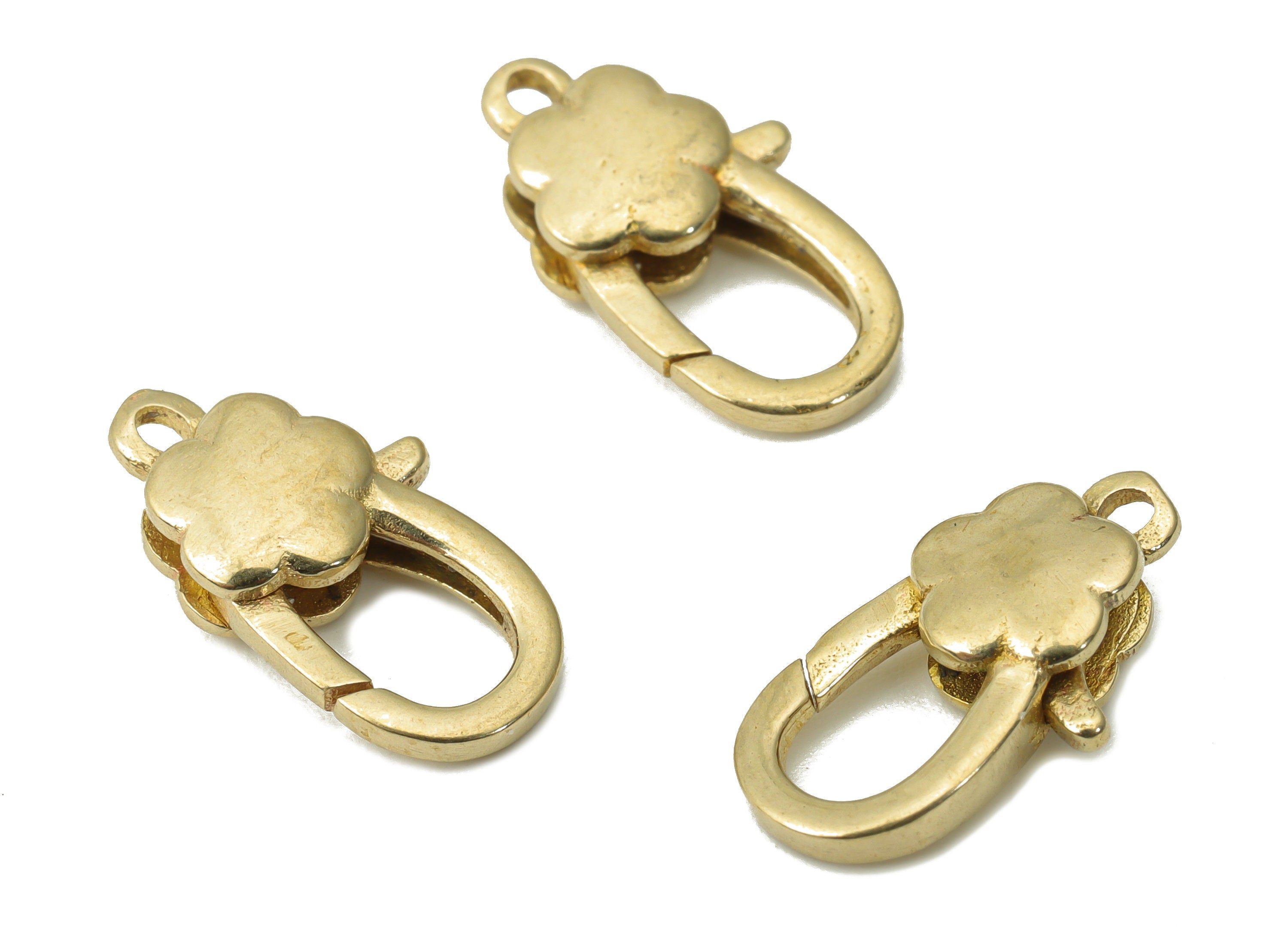 Raw Brass Flower Lobster Claw - Brass Trigger Clasps – Jewelry Clasps - Brass Parrot Clasps - Jewelry Supplies - 14.51x7.75x3.68mm - PP5258 - DOMEDBAZAAR