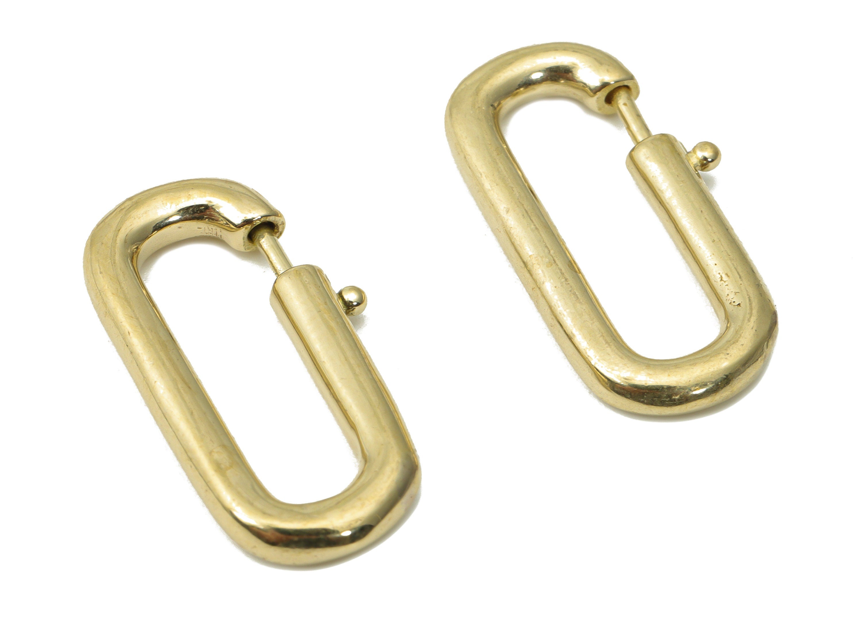Raw Brass Long Oval Lobster Claw - Jewelry Clasp - Brass Trigger Clasps - Brass Oval Clasp – Jewelry Supplies - 23.05x11.9x2.62mm - PP5228 - DOMEDBAZAAR