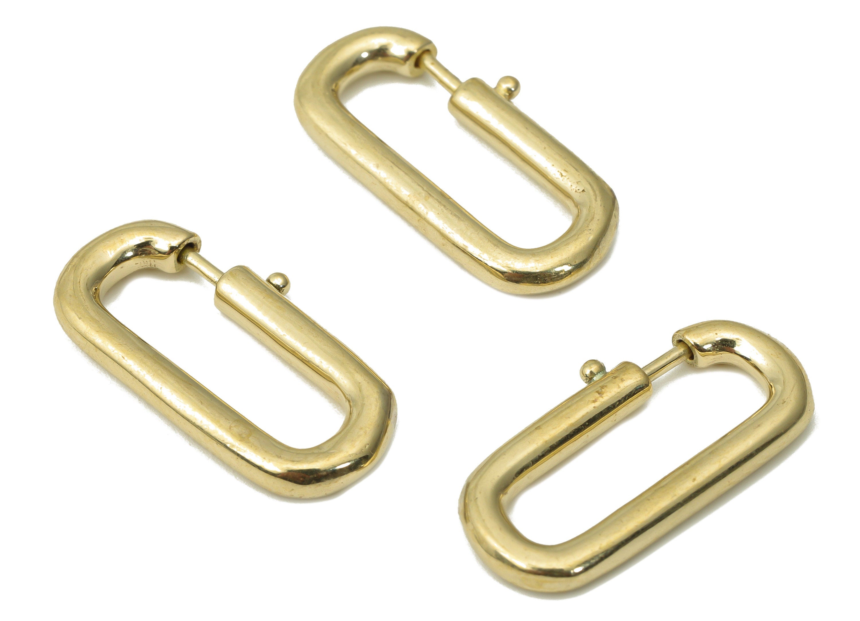 Raw Brass Long Oval Lobster Claw - Jewelry Clasp - Brass Trigger Clasps - Brass Oval Clasp – Jewelry Supplies - 23.05x11.9x2.62mm - PP5228 - DOMEDBAZAAR