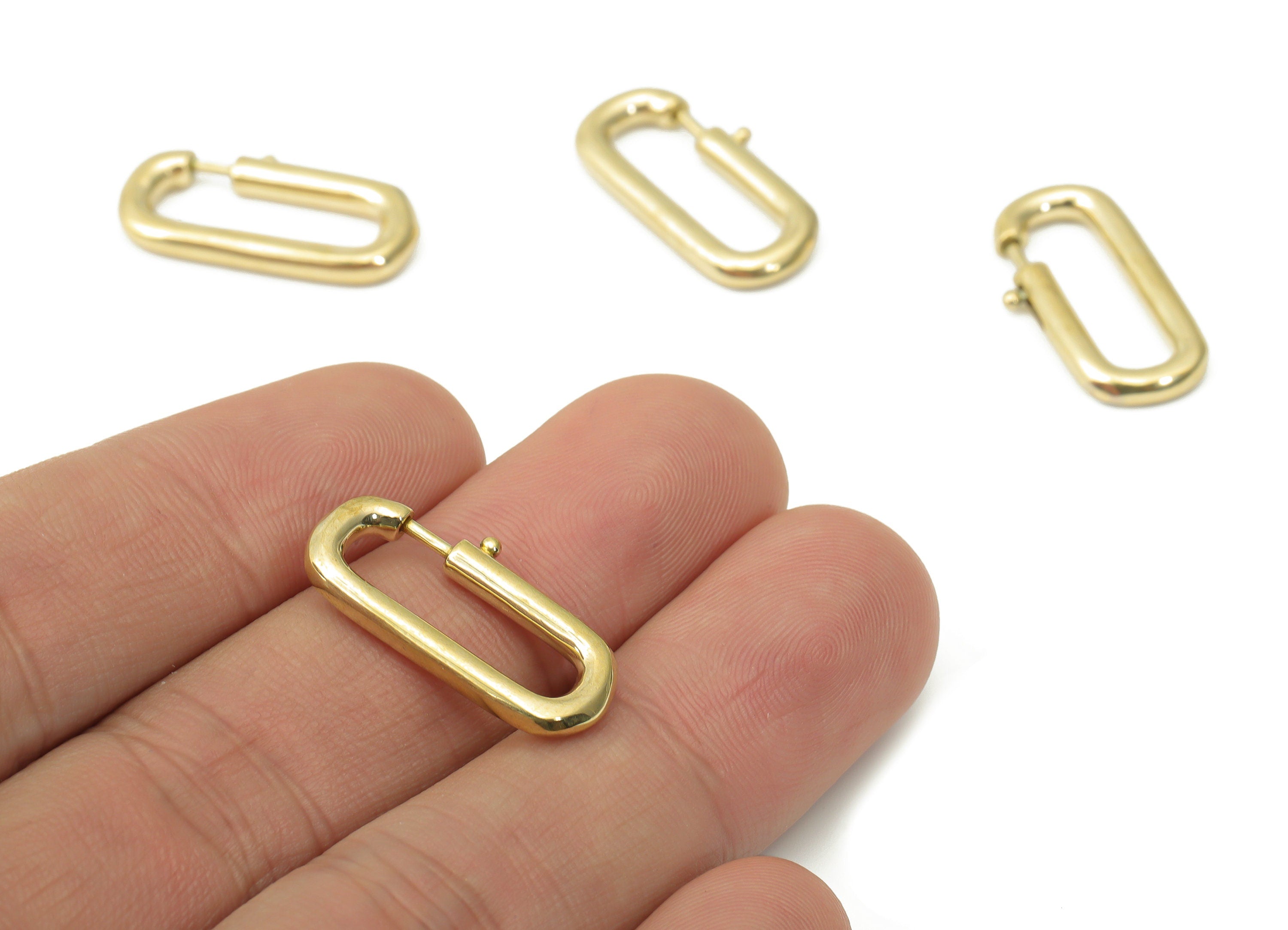 Raw Brass Long Oval Lobster Claw - Jewelry Clasp - Brass Trigger Clasps - Brass Oval Clasp – Jewelry Supplies - 23.05x11.9x2.62mm - PP5228 - DOMEDBAZAAR