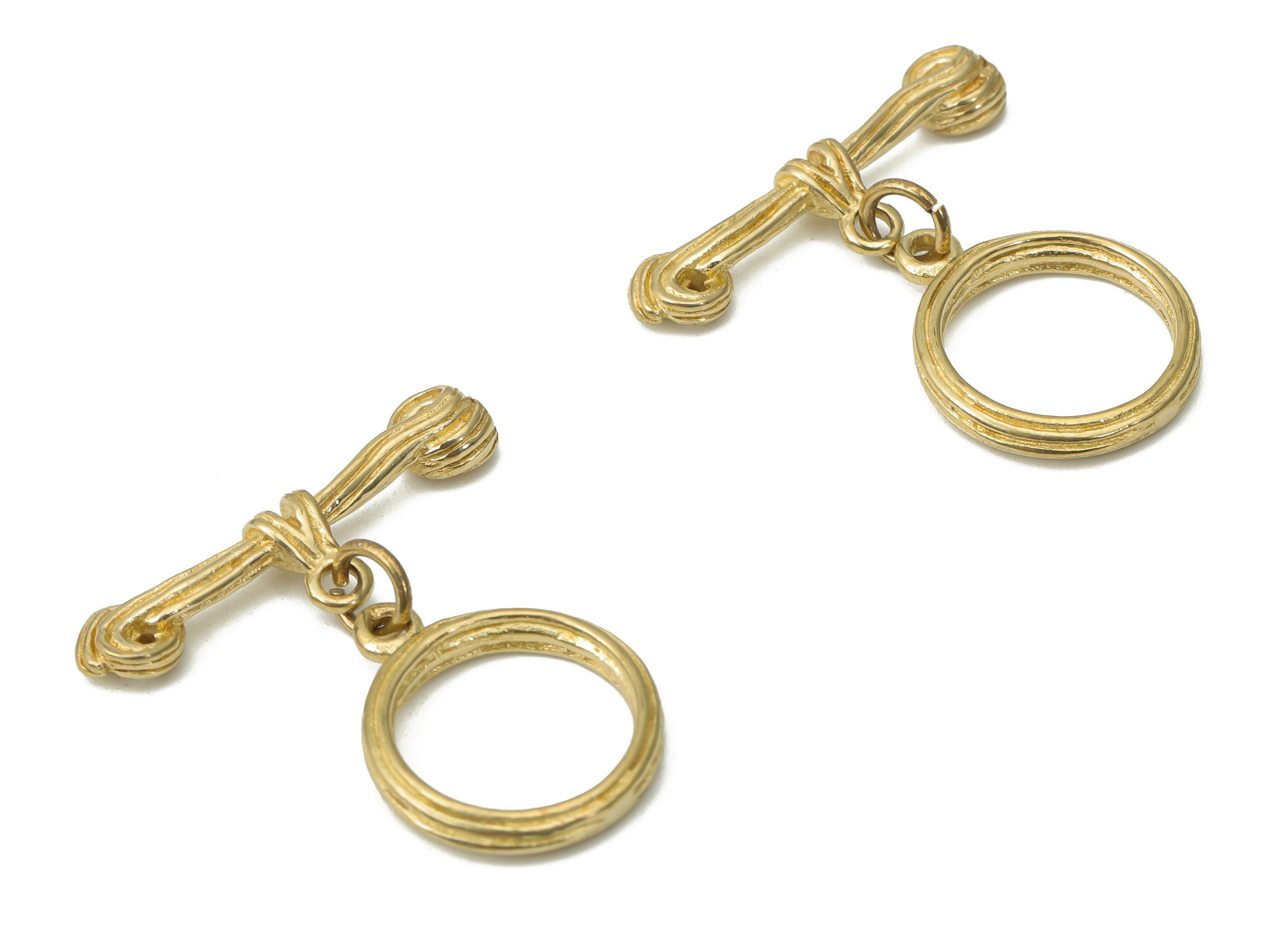 Brass Texture Toggle Clasp - Brass Plated Toggle Clasp – Brass Plated Round Toggle Clasp – Jewelry Supplies - 25.44x23.57x3.26mm - PP5269 - DOMEDBAZAAR