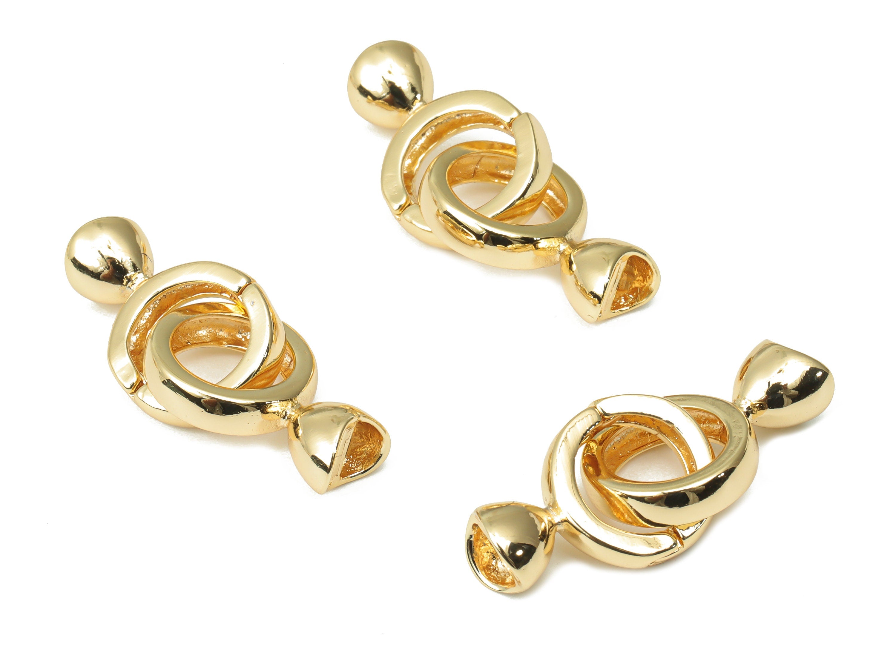 Brass Round Toggle Clasp – Gold Bracelet Hook Connector Clasp - 18K Real Gold Plated Brass – Jewelry Supplies - 20.78x6.9x6.8mm - RGP4486 - DOMEDBAZAAR