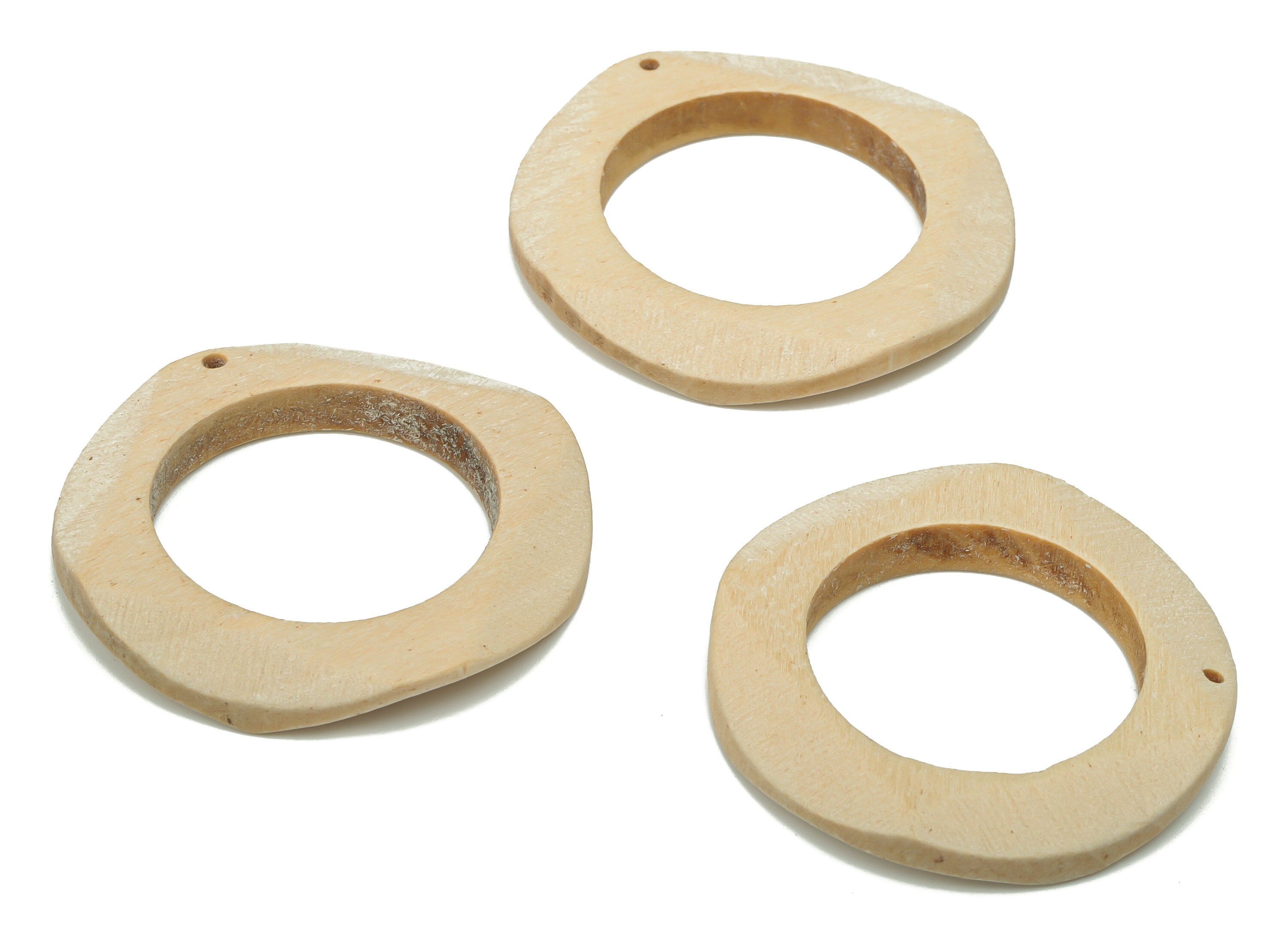 Hemu Wood Wave Round Earring Charms - Hemu Wood Wave Circle Pendant - DIY Jewelry Making Supplies - 36.22x36.22x4.71mm - BB1176B - DOMEDBAZAAR