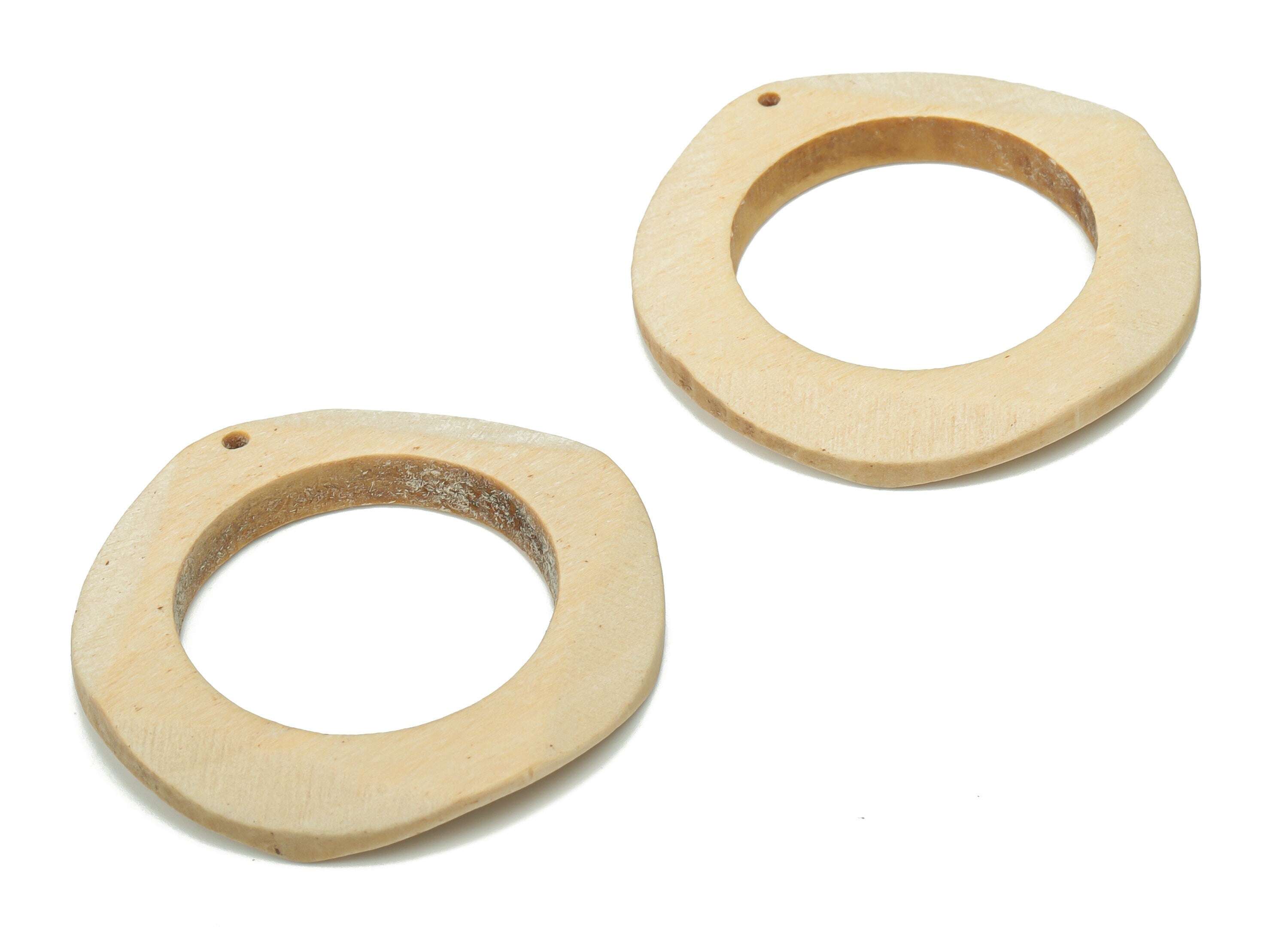 Hemu Wood Wave Round Earring Charms - Hemu Wood Wave Circle Pendant - DIY Jewelry Making Supplies - 36.22x36.22x4.71mm - BB1176B - DOMEDBAZAAR
