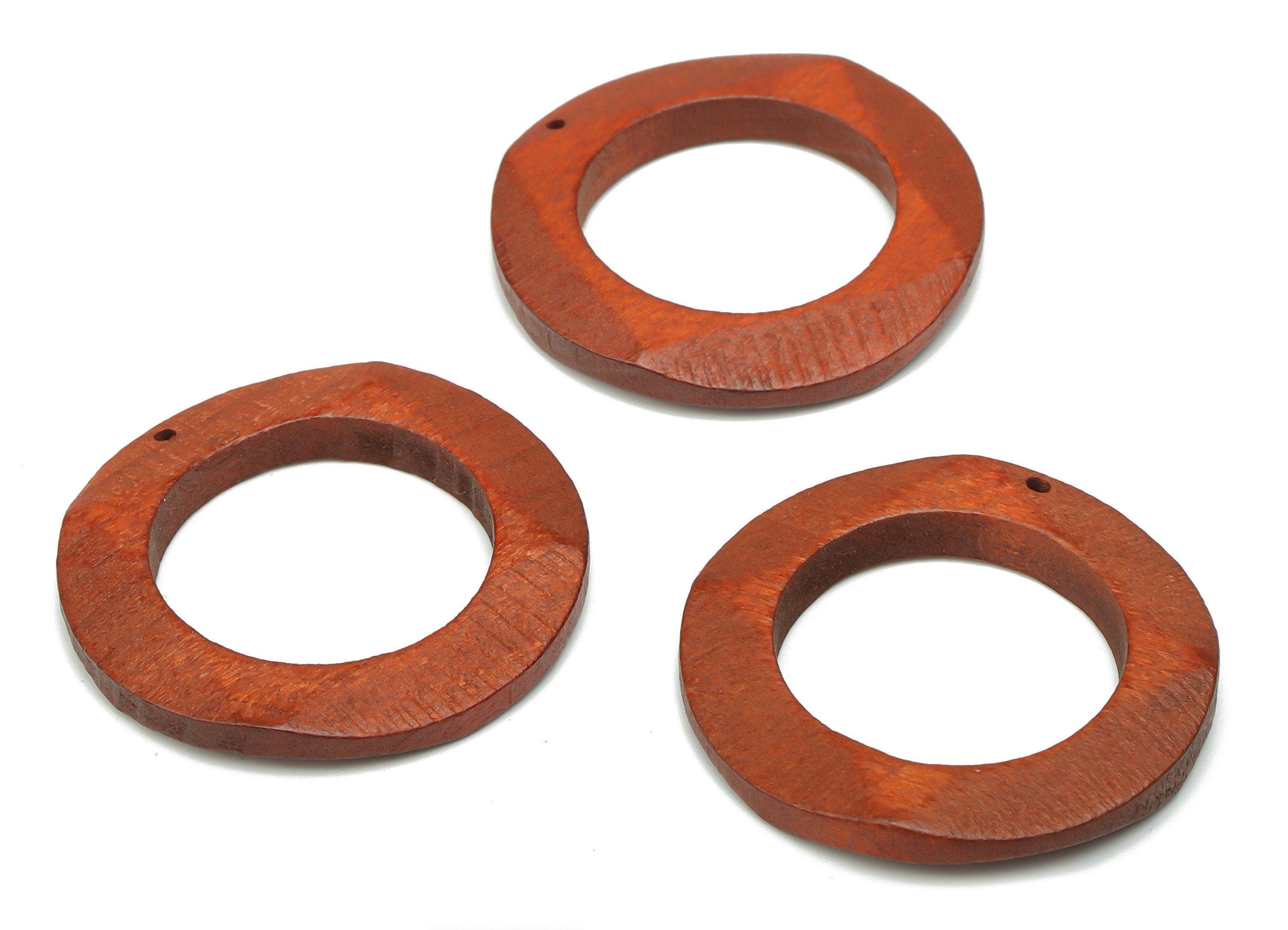 Hemu Wood Wave Round Earring Charms - Hemu Wood Wave Circle Pendant - DIY Jewelry Making Supplies - 36.22x36.22x4.71mm - BB1176C - DOMEDBAZAAR