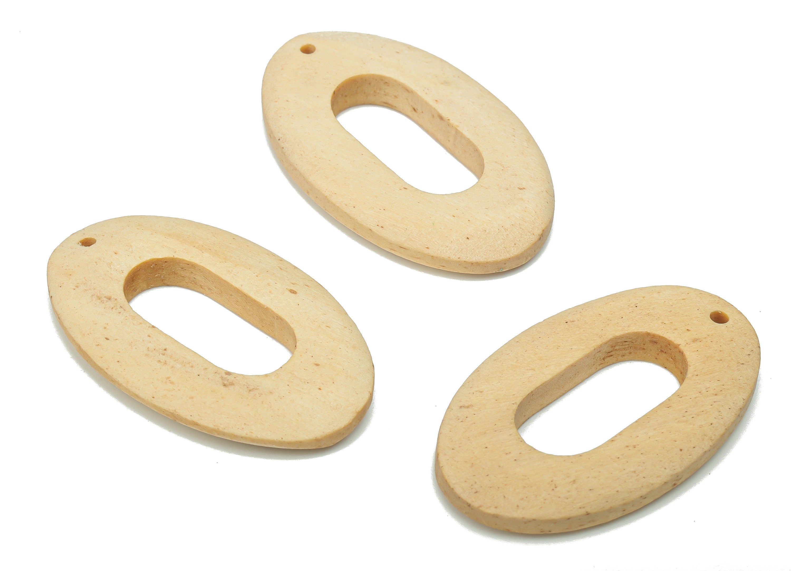 Hemu Wood Long Oval Earring Charms - Hemu Wood Oval Pendant - DIY Jewelry Making Supplies - 36.42x22.74x4.71mm - BB1191 - DOMEDBAZAAR