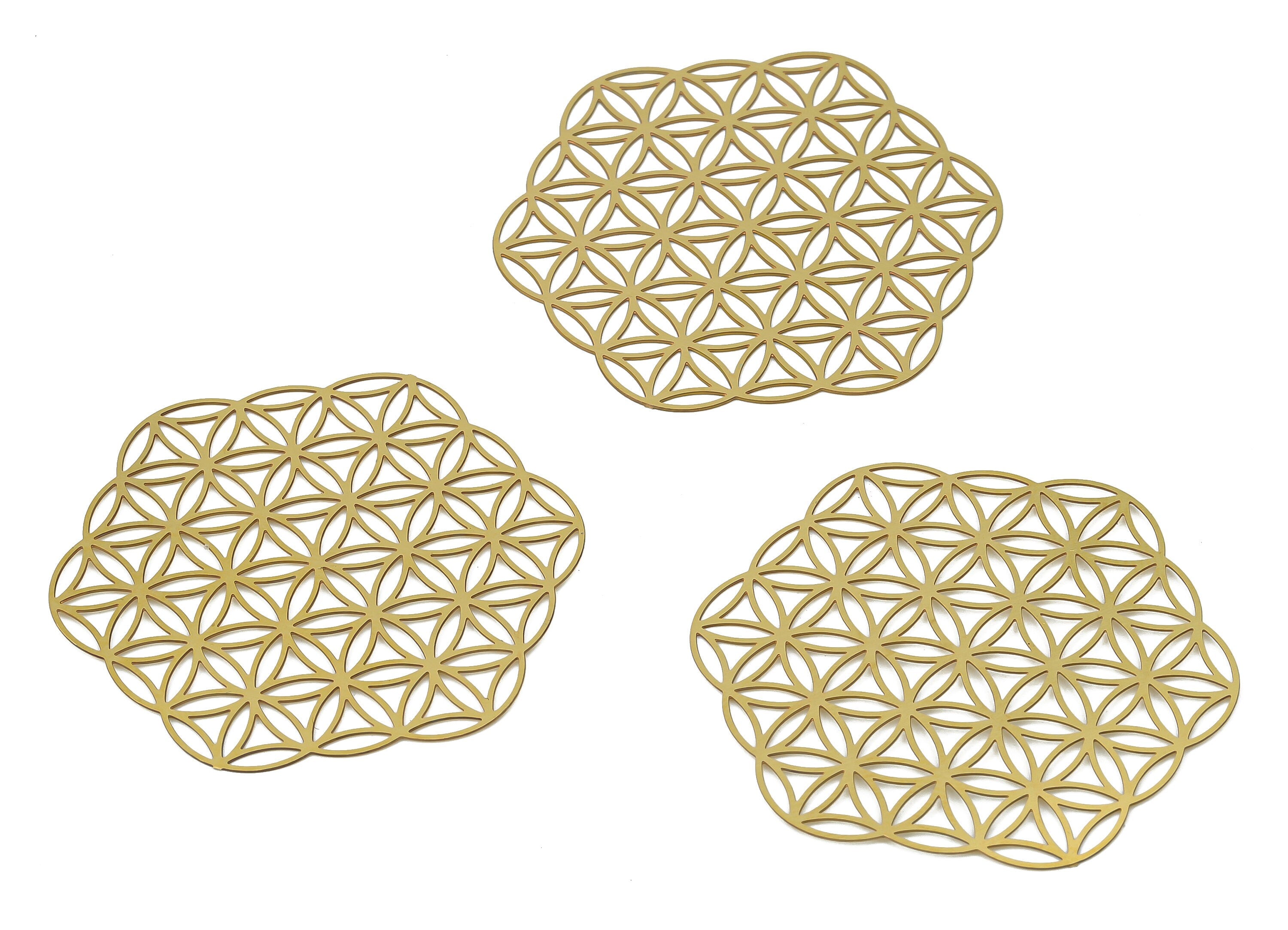 Brass Hexagon Flower Connectors - Raw Brass Flower Charms and Pendant - Earring Charms For Jewelry Making - 35.51x33.16x0.34mm - JJB7067 - DOMEDBAZAAR