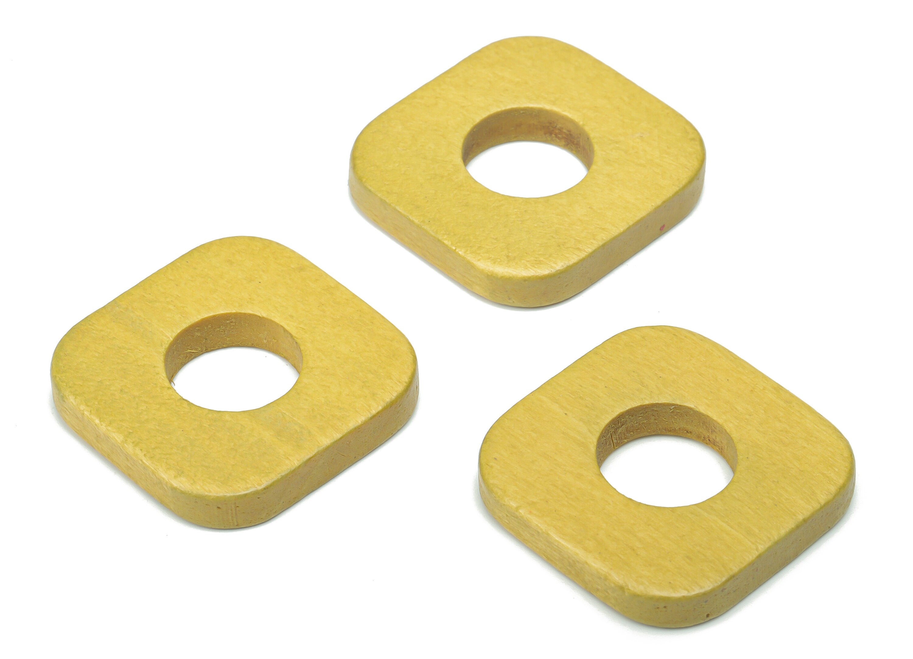 Hemu Wood Square Round Earring Connector - Hemu Wood Square Charms and Pendant - DIY Jewelry Making Supplies - 28.8x28.8x5.02mm - BB1187A - DOMEDBAZAAR