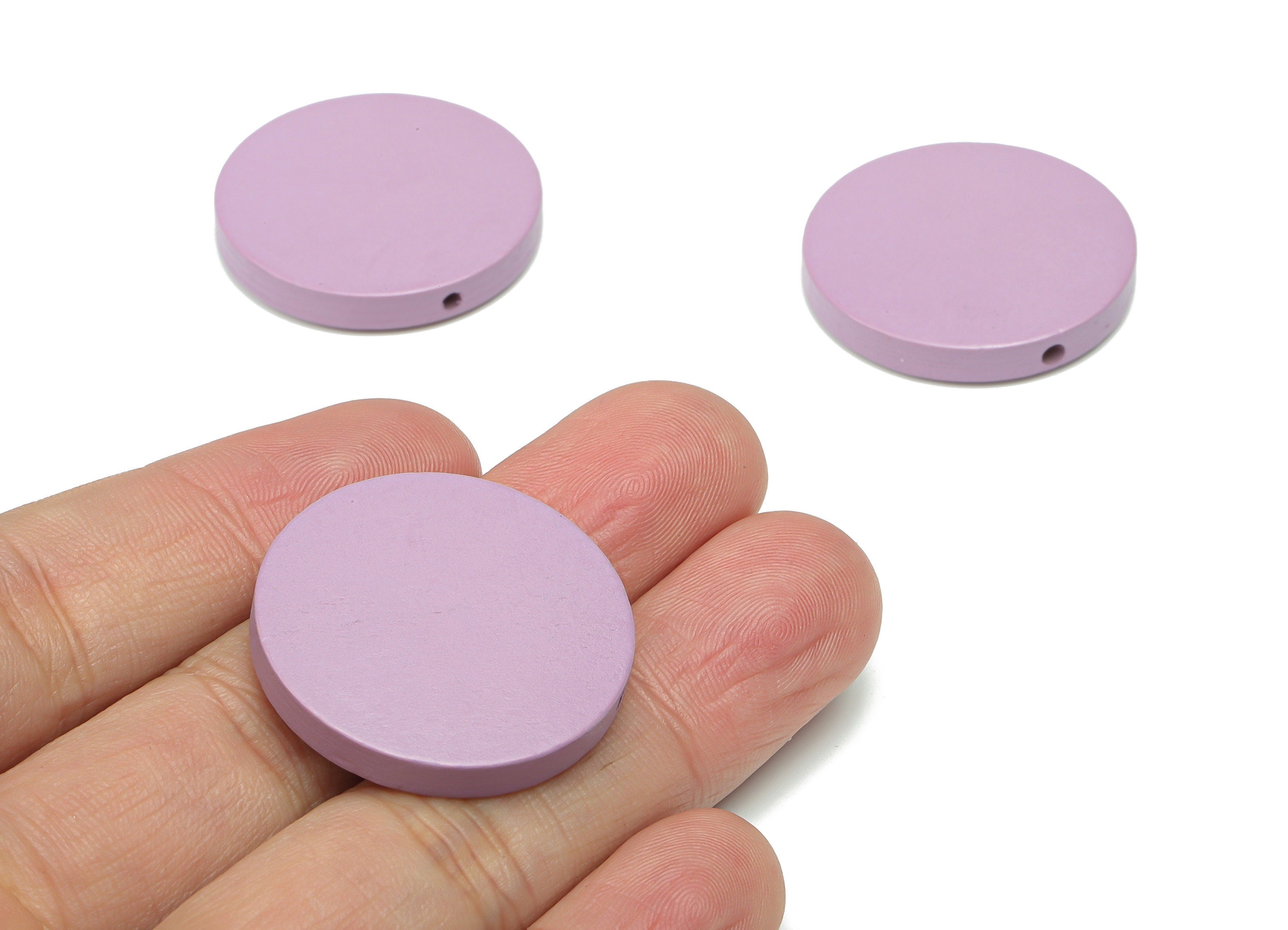 Hemu Wood Round Earring Connector - Hemu Wood Circle Disc and Bead - DIY Jewelry Making Supplies - 30.21x30.21x5.37mm - BB1177B - DOMEDBAZAAR