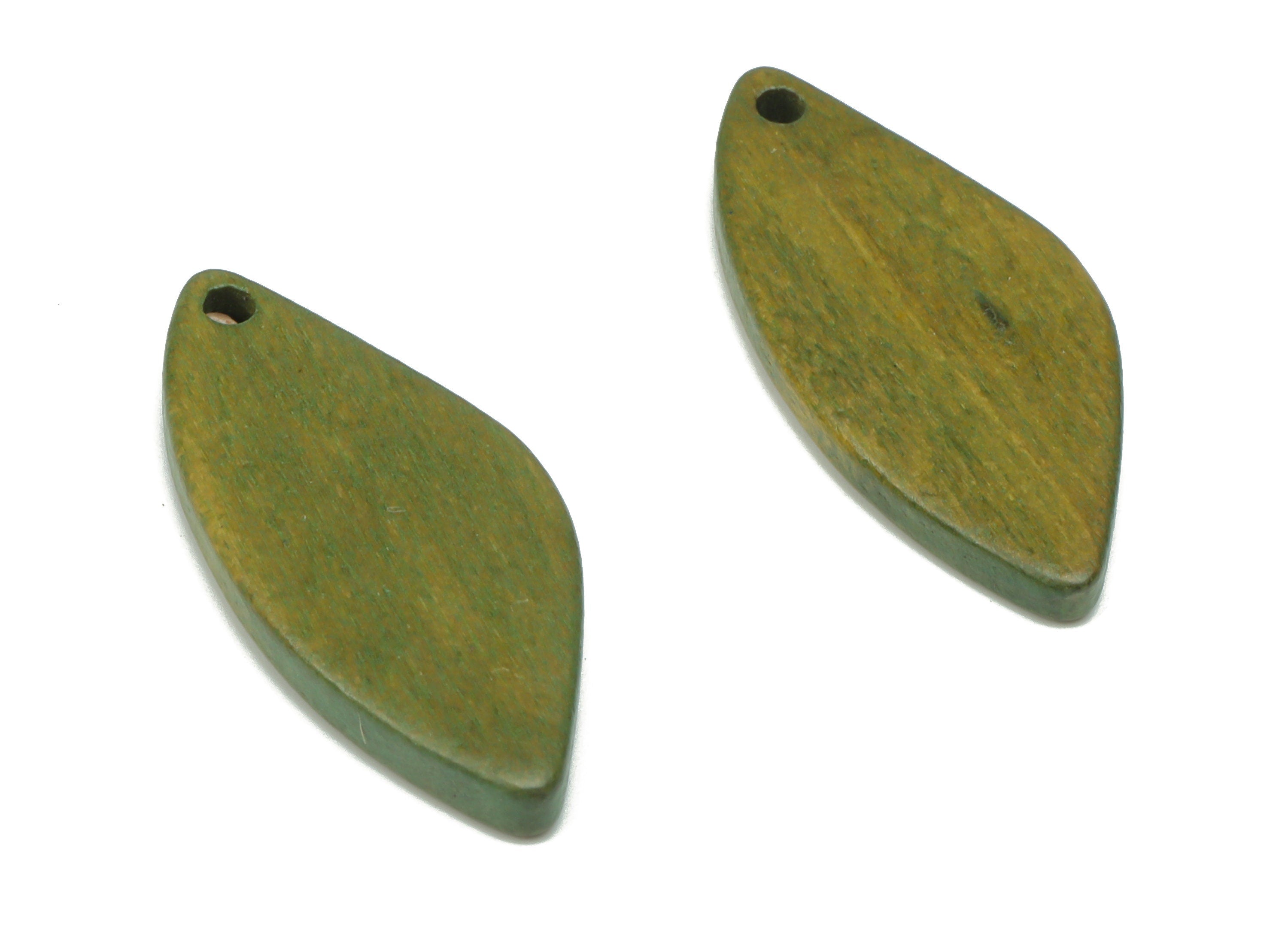 Hemu Wood Leaf Earring Charms - Hemu Wood Leaf Charms - DIY Jewelry Making Supplies - 26.15x11.97x2.7mm - BB1179B - DOMEDBAZAAR