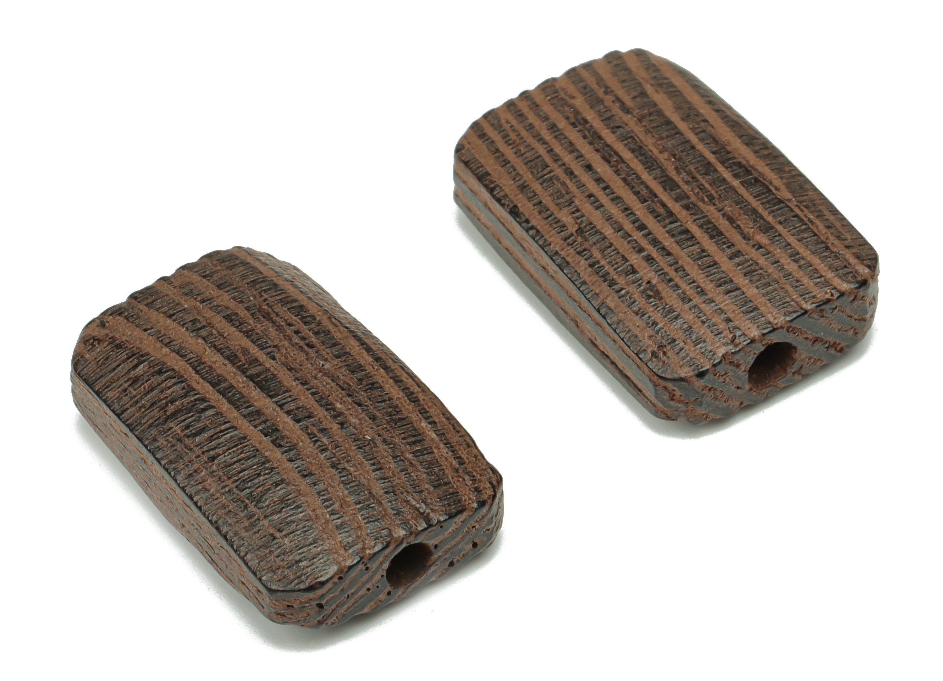 Wenge Wood Rectangle Earring Connector - Wenge Wood Rectangle Charms and Bead - DIY Jewelry Making Supplies - 19.96x13x5.87mm - BB1204 - DOMEDBAZAAR