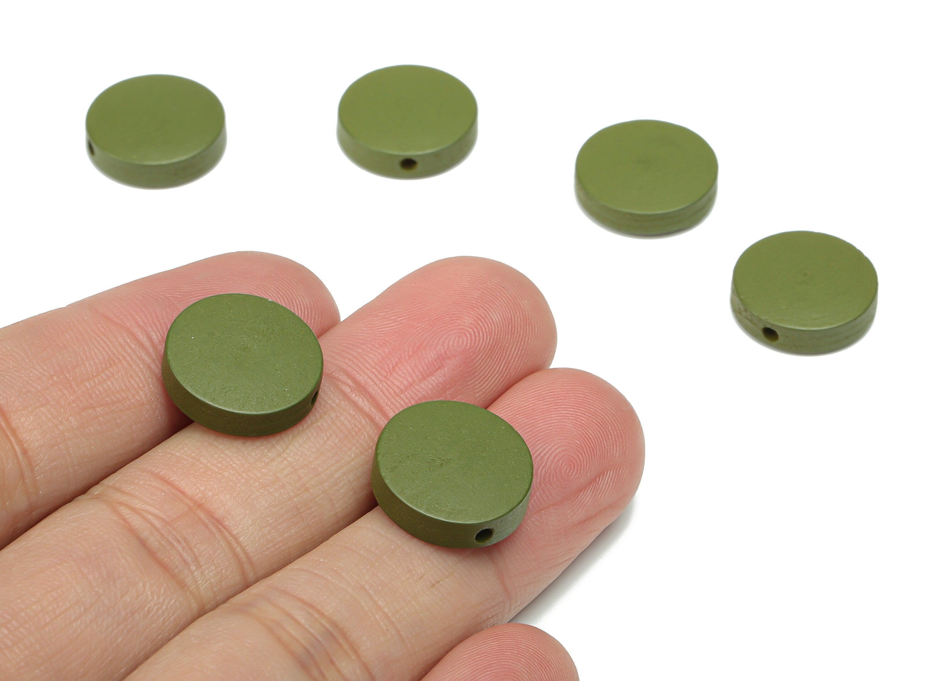 Hemu Wood Round Earring Connector - Hemu Wood Circle Charms and Bead - DIY Jewelry Making Supplies - 14.87x14.87x4.16mm - BB1181A - DOMEDBAZAAR