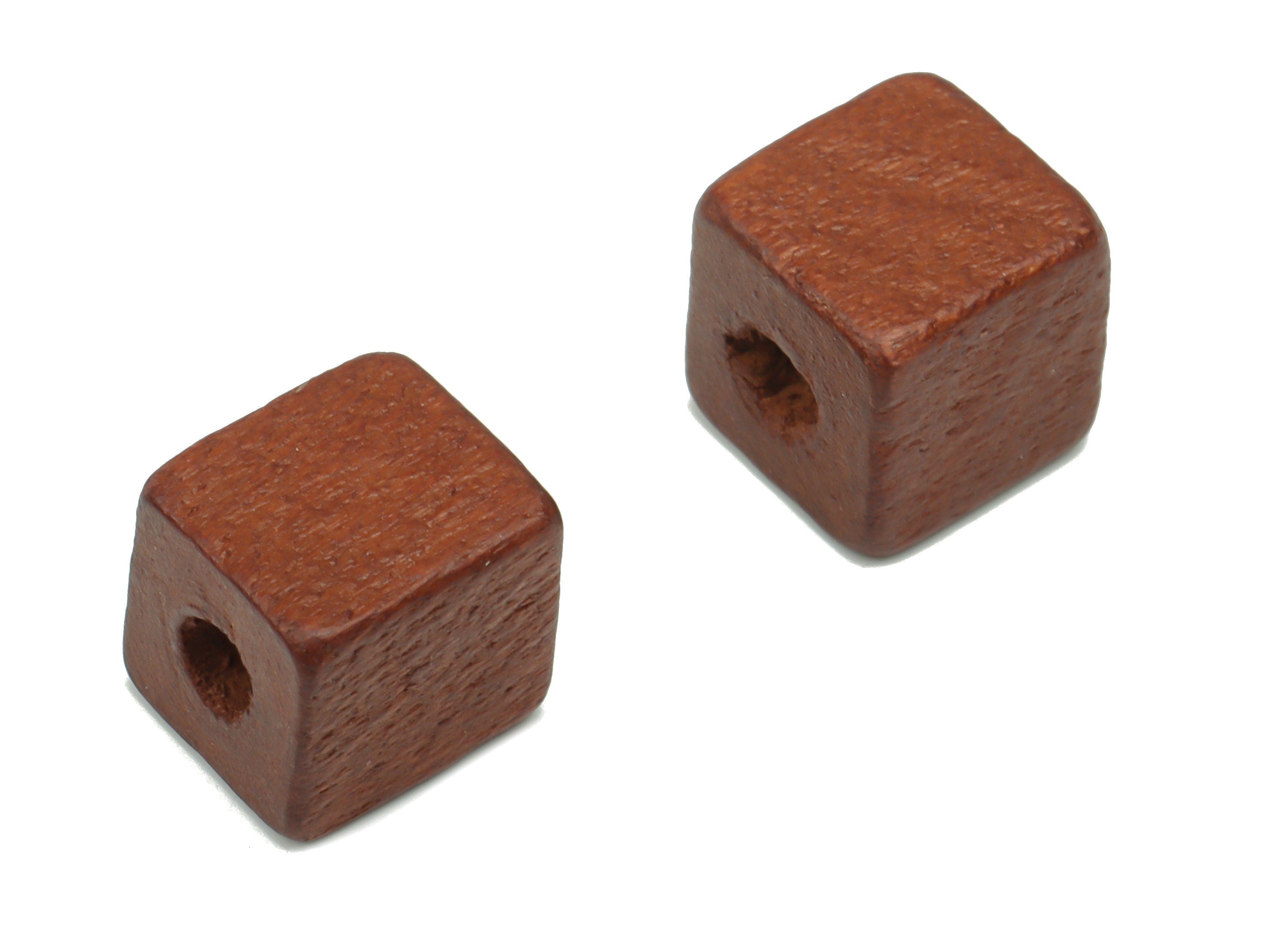 Hemu Wood Square Earring Connector - Hemu Wood Square Cube Beads - DIY Jewelry Making Supplies - 10.03x10.03x10.3mm - BB1211 - DOMEDBAZAAR