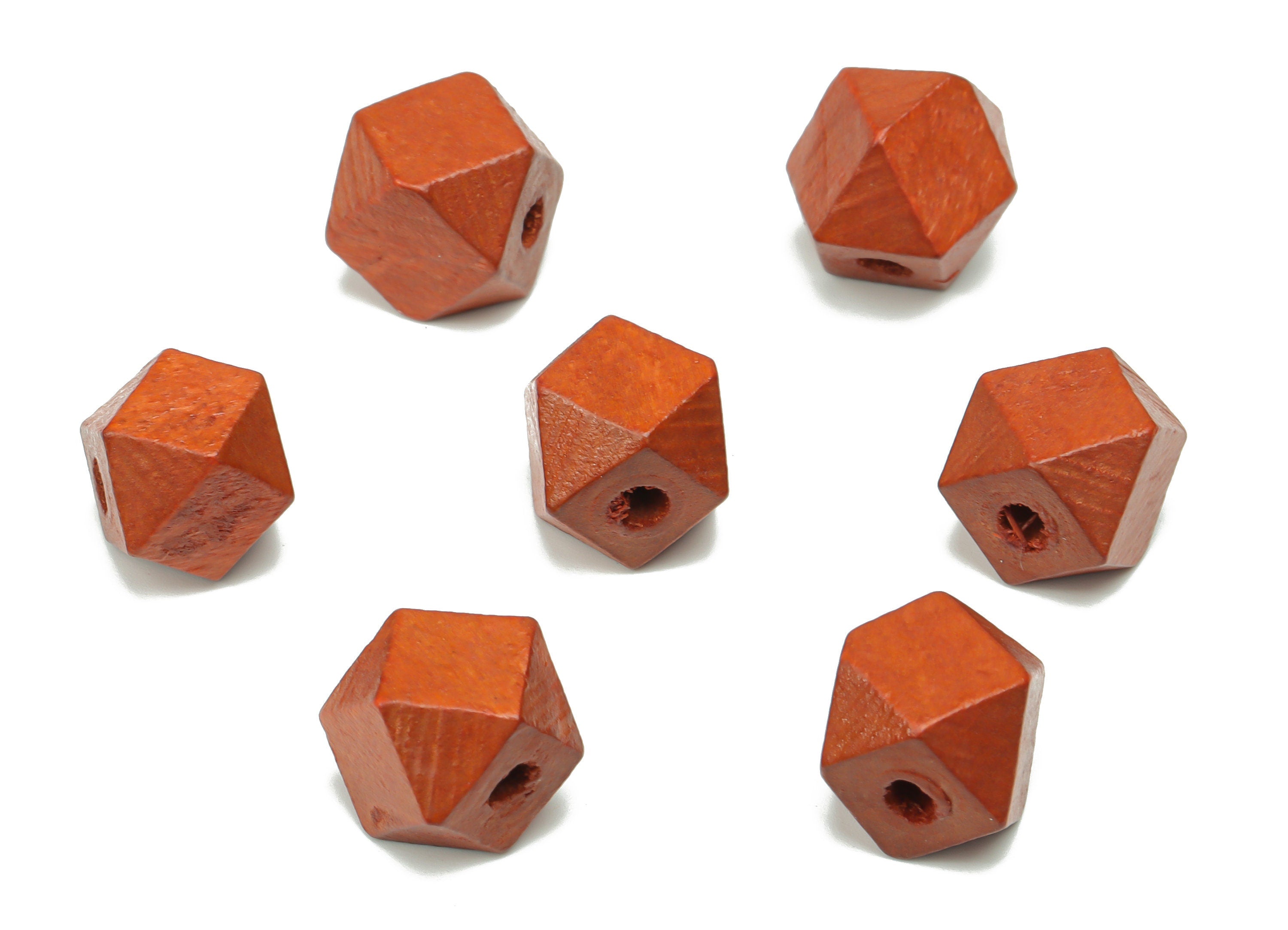 Hemu Wood Faceted Icosahedron Bead Earring Connector - Hemu Wood Faceted Icosahedron Bead - Jewelry Supplies - 9.6x9.6x9.85mm - BB1178A - DOMEDBAZAAR