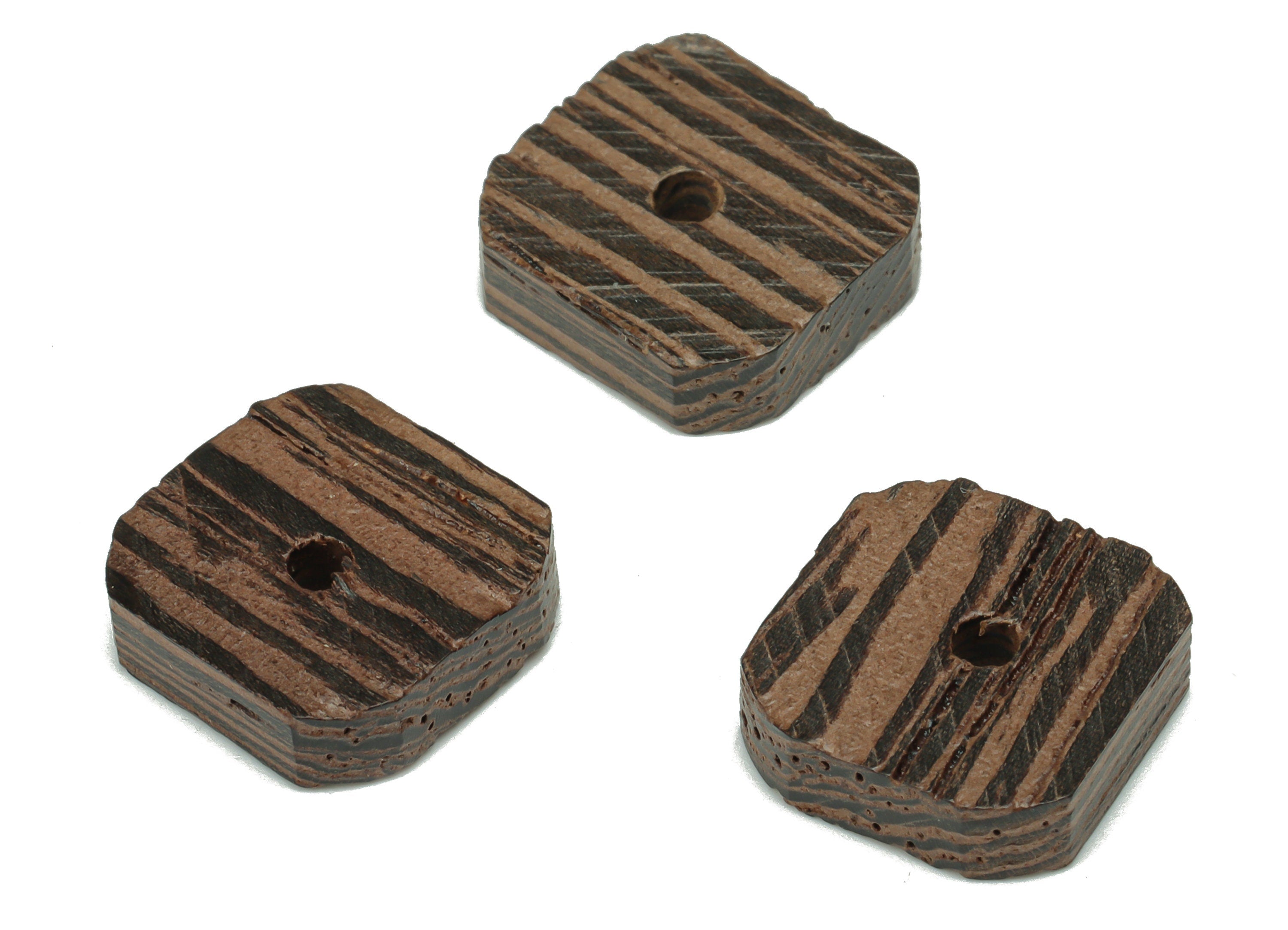 Wenge Wood Square Earring Connector - Wenge Wood Square Charms and Bead - DIY Jewelry Making Supplies - 12.27x12.27x3.72mm - BB1209 - DOMEDBAZAAR