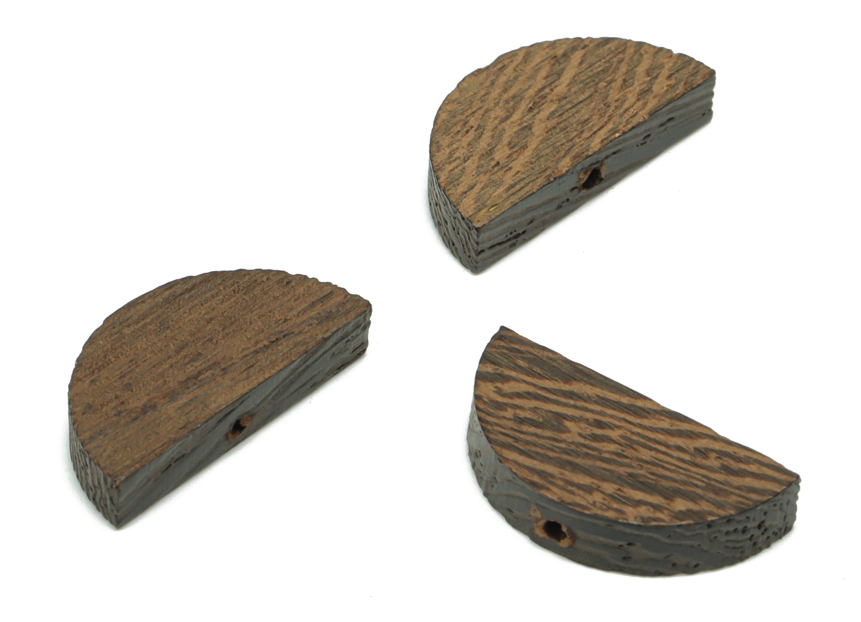 Hemu Wood Semicircle Earring Connector - Hemu Wood Half Moon Charms and Bead - DIY Jewelry Making Supplies - 19.85x10x4.01mm - BB1207 - DOMEDBAZAAR