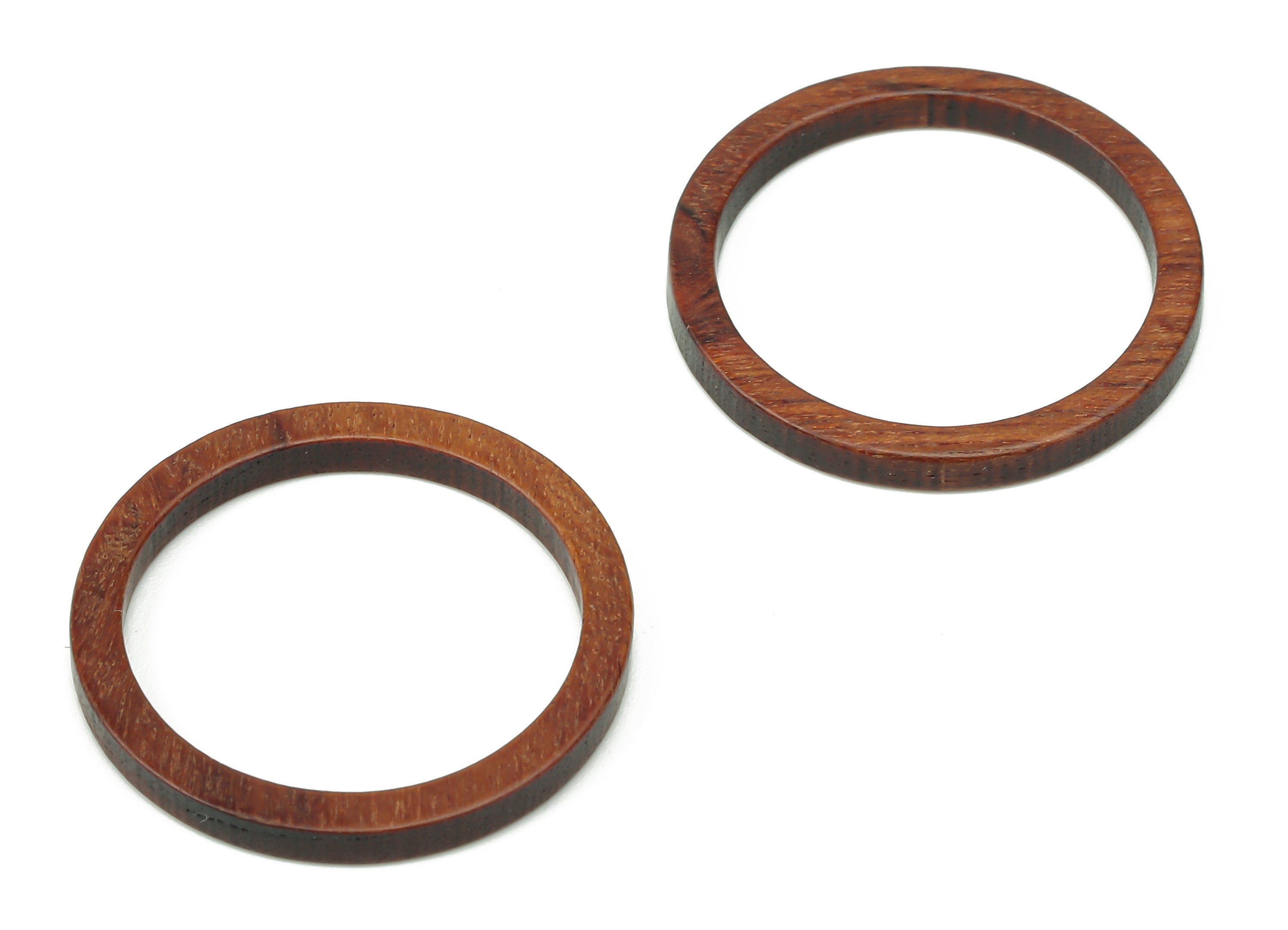 Walnut Wood Round Hoop Earring Ring Connectors - Walnut Wood Circle Charms and Pendant - Jewelry Making Supplies - 24.7x24.7x2.4mm - BB1247 - DOMEDBAZAAR