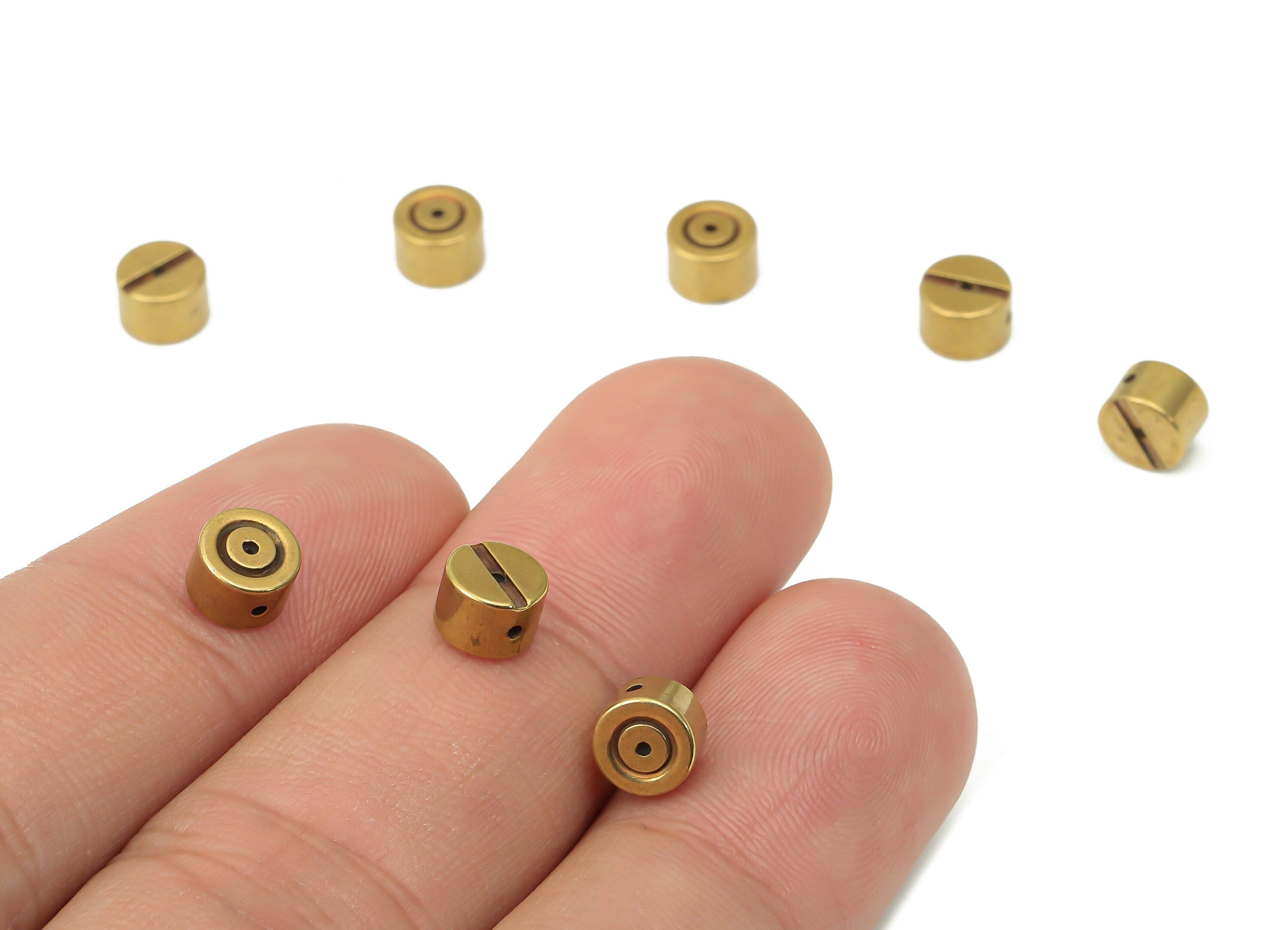 Brass Round Earring Backs - Raw Brass Circle Rubber Stopper - Ear Nuts - Ear Wire Backs - Jewelry Making Supplies - 5.93x4x5.93mm - PP7349 - DOMEDBAZAAR