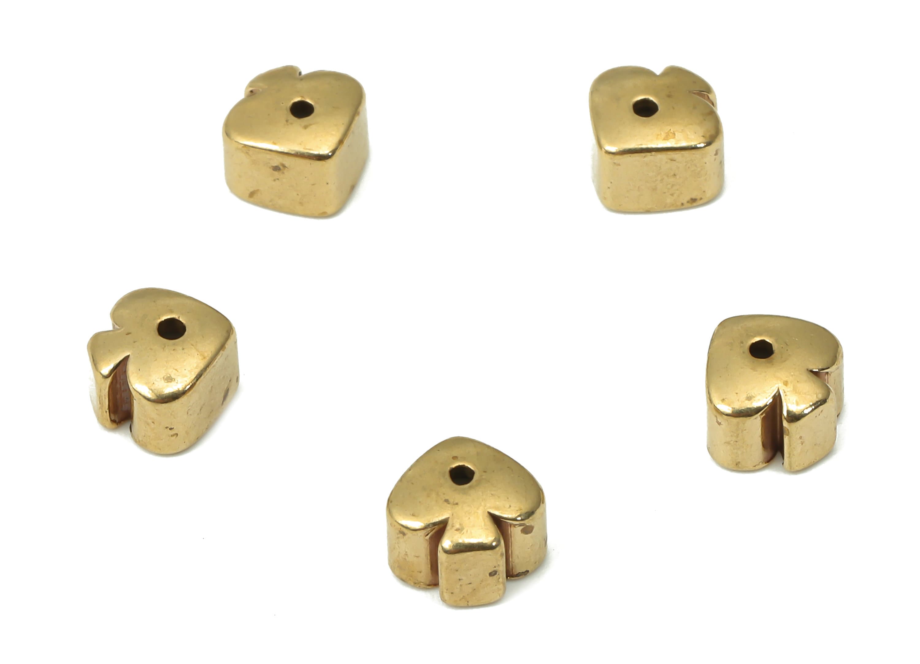 Brass Heart Earring Backs - Raw Brass Heart Rubber Stopper - Ear Nuts - Ear Wire Backs - Jewelry Making Supplies - 5.95x5.7x3.8mm - PP7353 - DOMEDBAZAAR