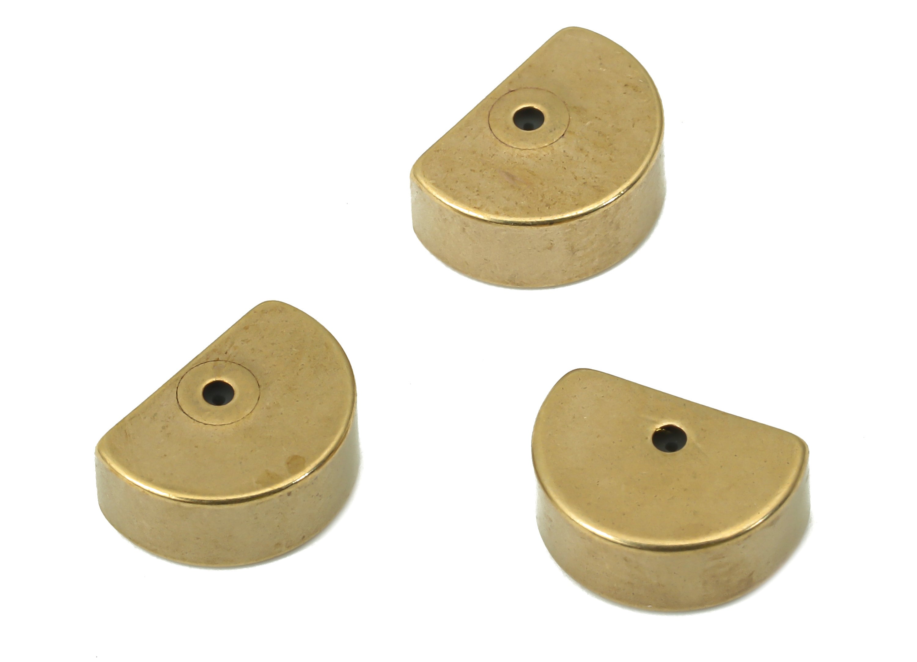 Brass Semicircle Earring Backs - Raw Brass Half Moon Rubber Stopper - Ear Nuts - Ear Wire Backs - Jewelry Supplies - 10x6.9x3.9mm - PP7355 - DOMEDBAZAAR