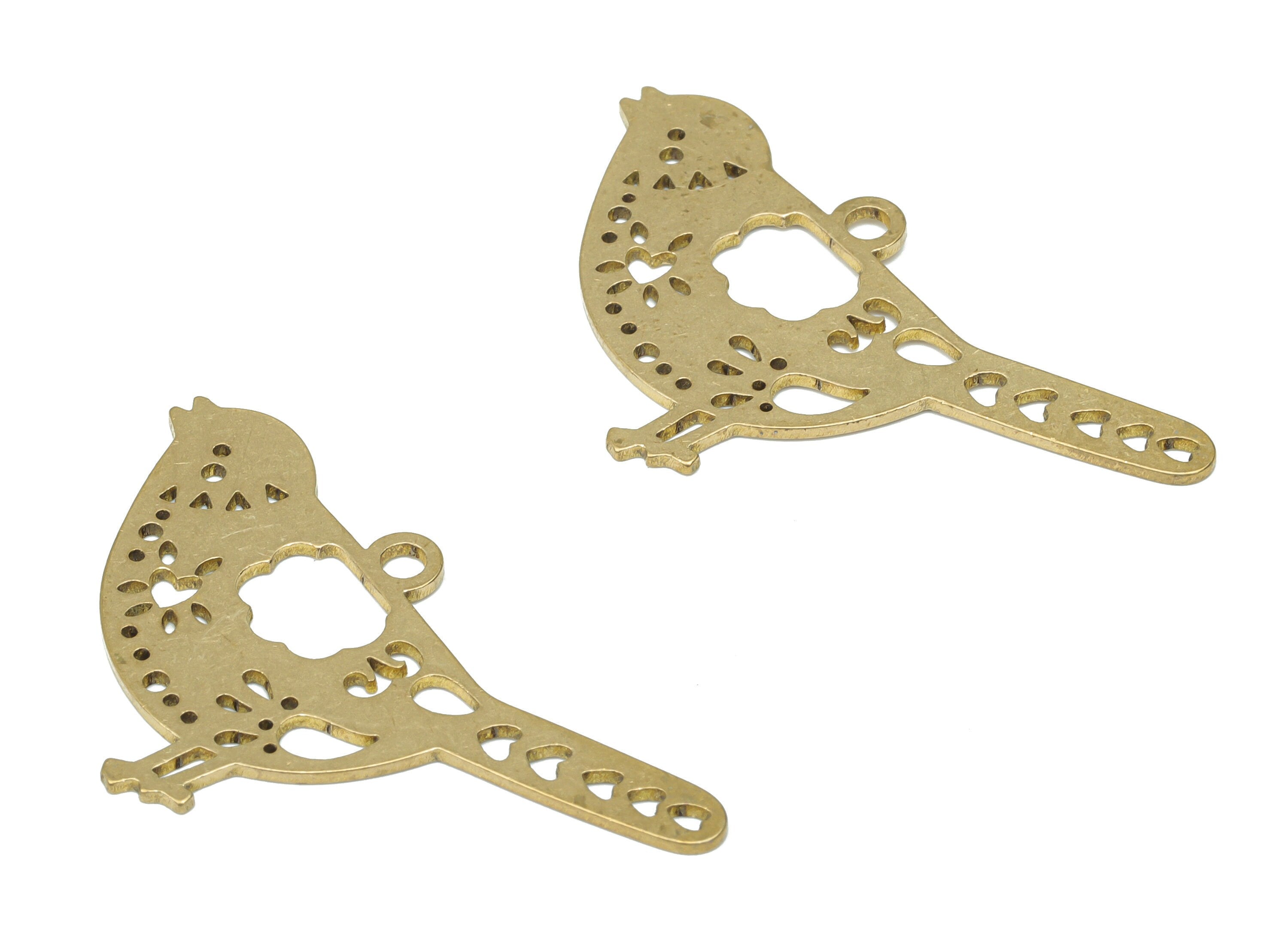 Brass Bubble Chick Cloud Earring Charms - Raw Brass Heart Triangle Drop Pendant - DIY Jewelry Making Supplies - 37.56x20.88x0.73mm - PPA3257 - DOMEDBAZAAR