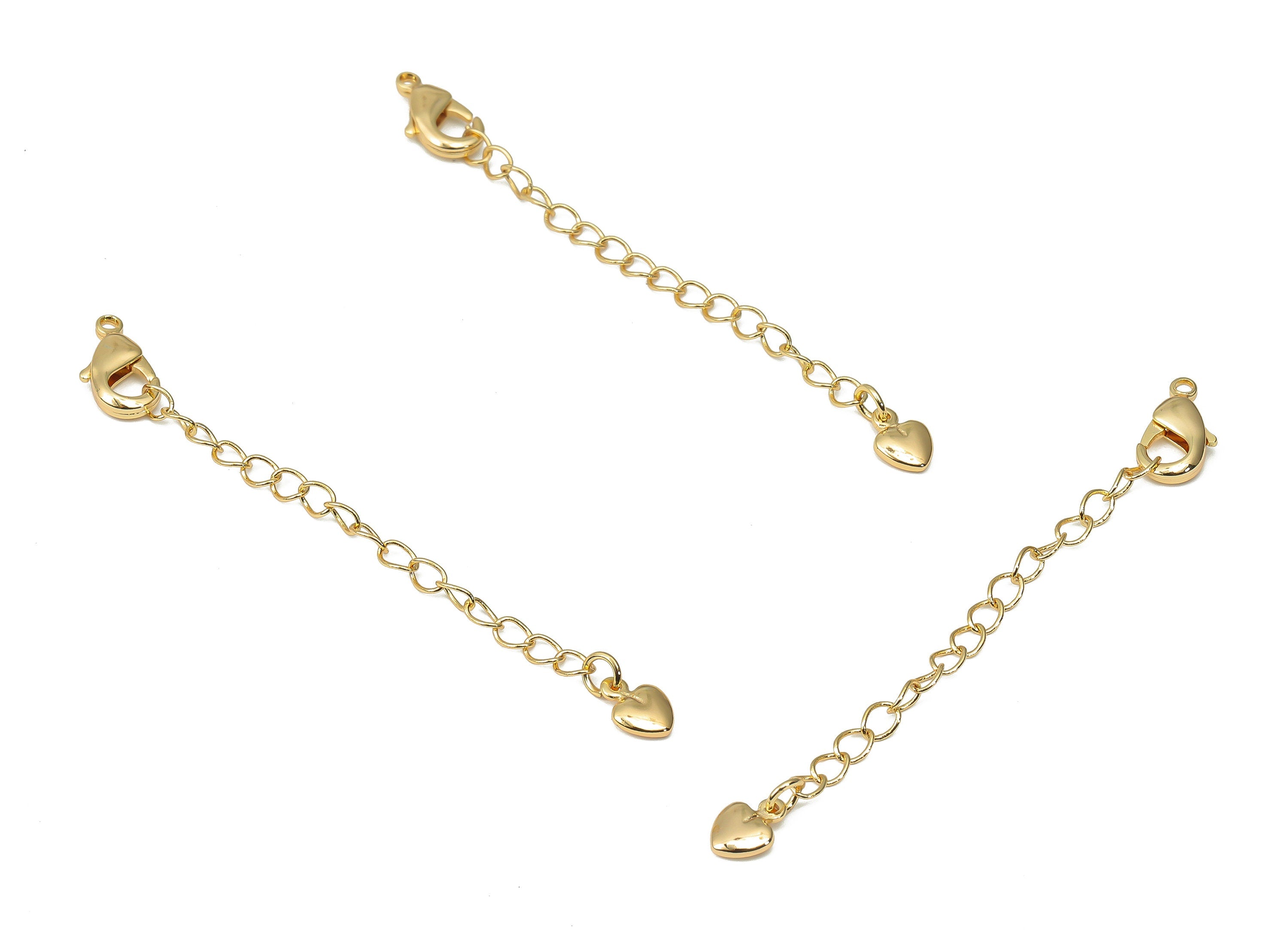 Brass Parrot Lobster Claw Chain Tassel Necklace - Gold Heart Chain Tassel Bracelet - 18K Real Gold Plated Brass - 65.52x6.54x2.7mm - RGP4431 - DOMEDBAZAAR