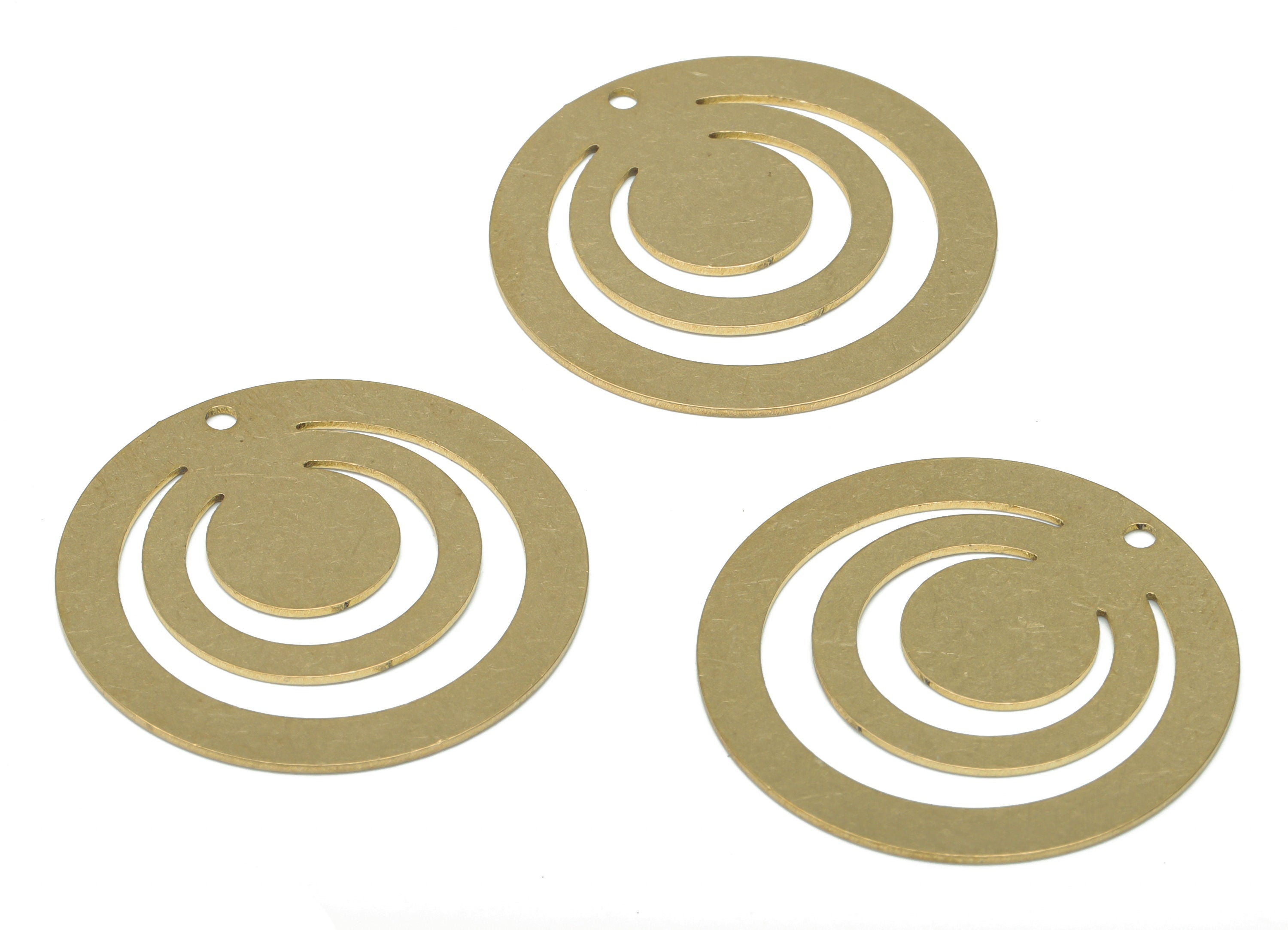 Brass Round Spiral Round Earring Charms - Raw Brass Circle Spiral Circle Pendant - DIY Jewelry Making Supplies - 29.87x29.87x0.6mm - PPA2679 - DOMEDBAZAAR