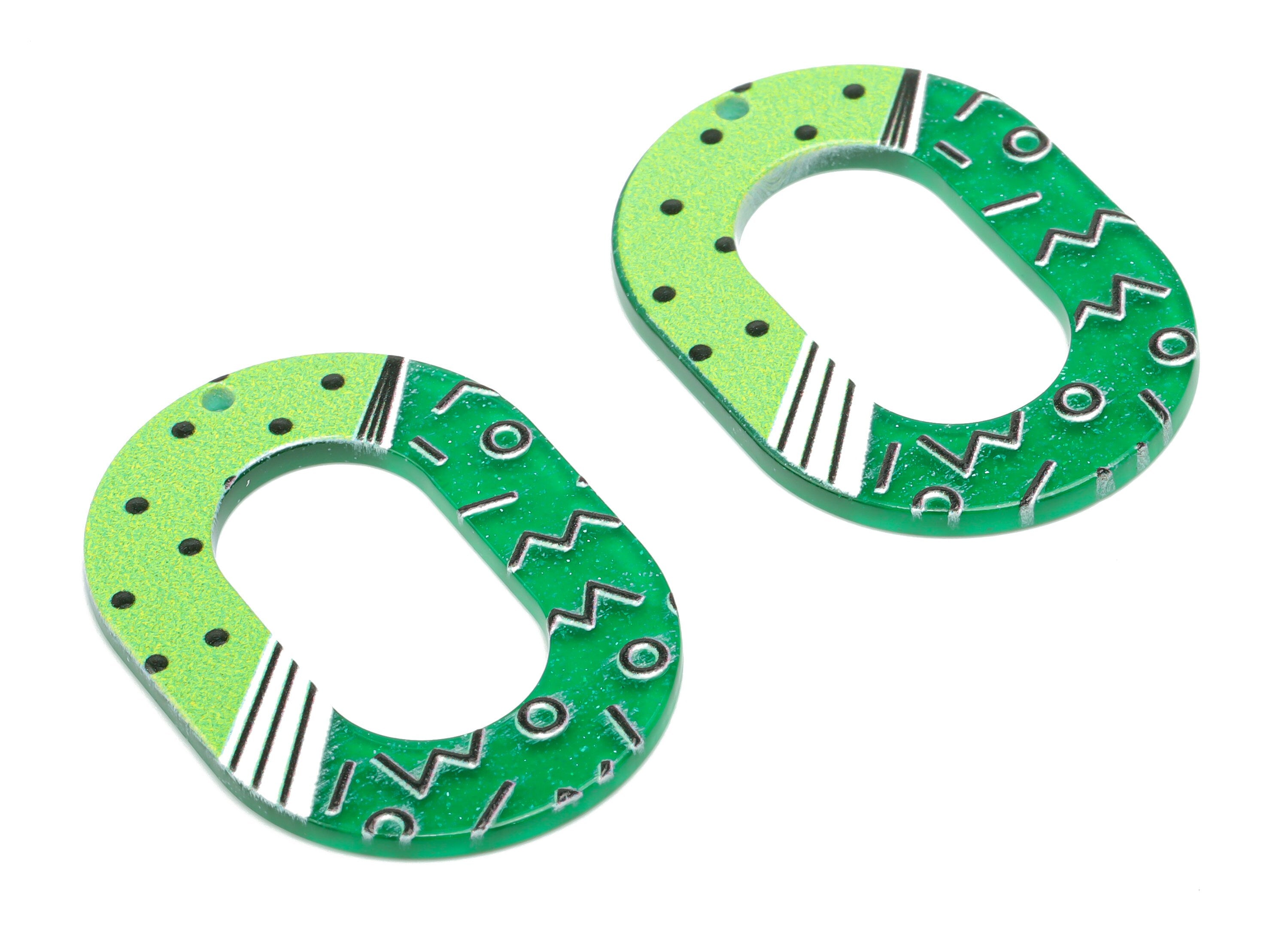Acrylic Bubble Oval Hoop Earring Charms - Acrylic Bubble Oval Pendant - Printing Textured - Jewelry Supplies - 39.16x27.87x2.31mm - AC2454G - DOMEDBAZAAR