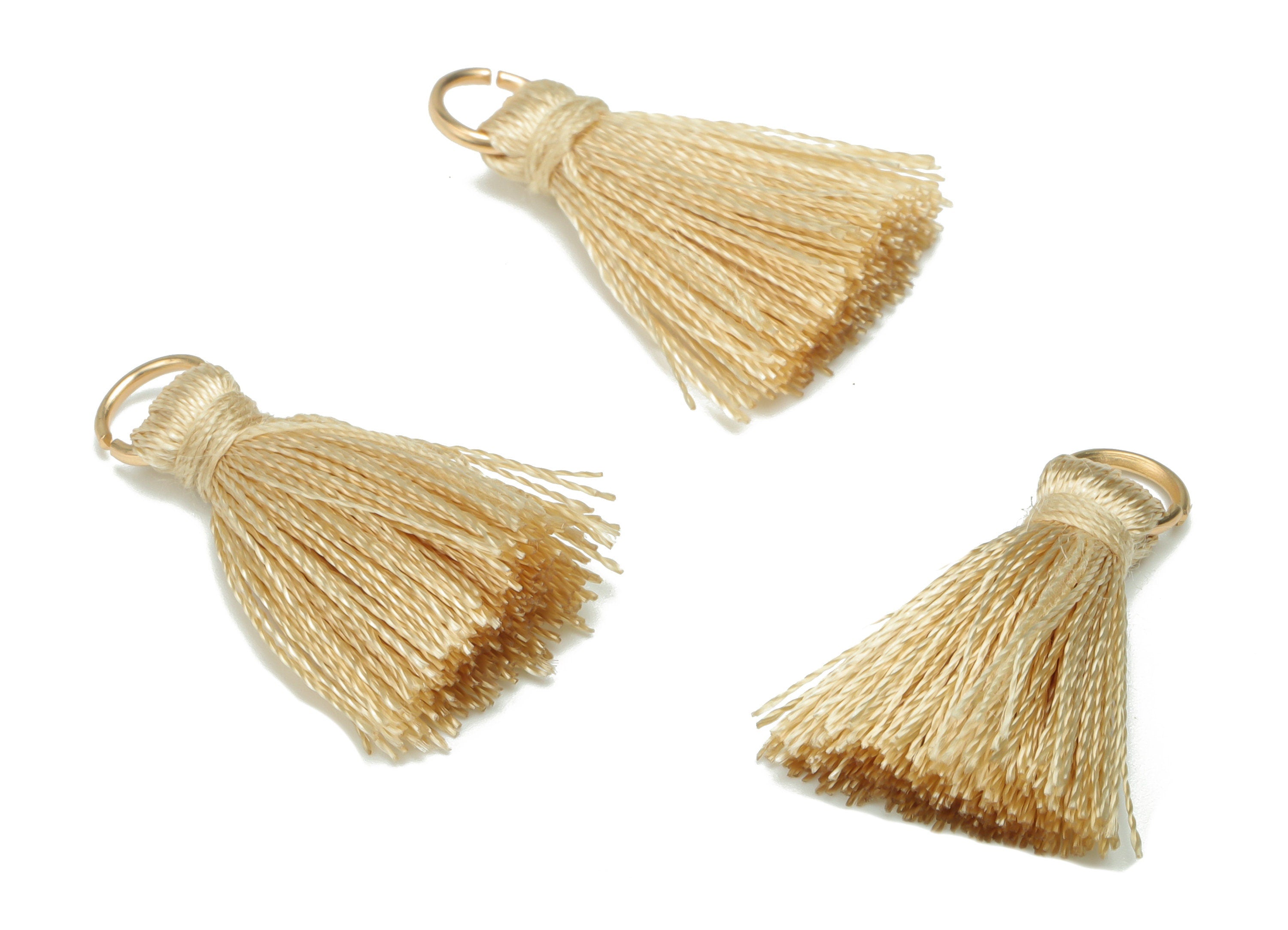 Silky Tassels with Loop Charms - Silky Tassels Earring - Tassels with Iron Jump Ring - Boho Earrings - 24.06x5.9x3.4mm - TS1032A - DOMEDBAZAAR