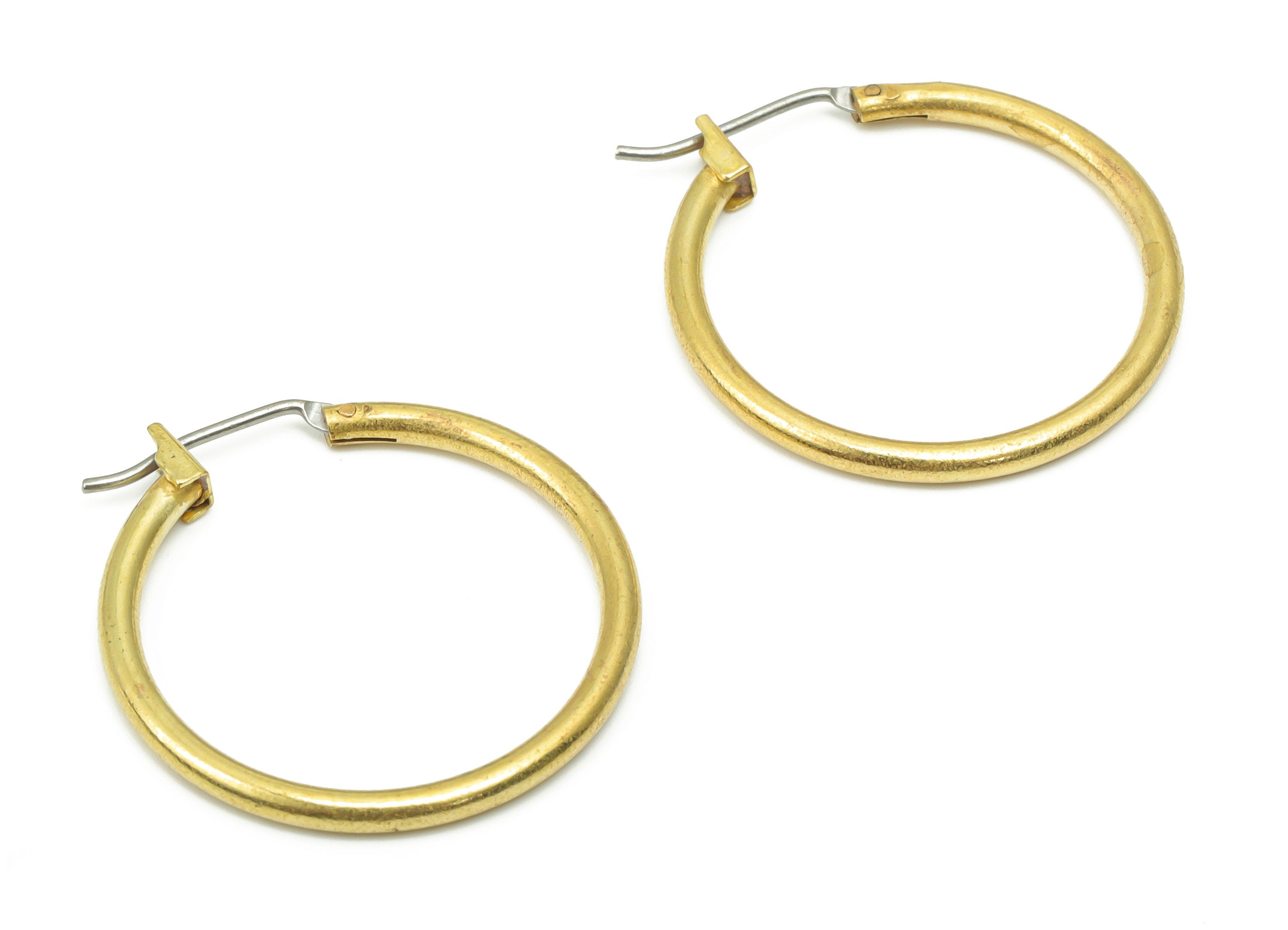 Brass Round Leverback - Raw Brass Circle Ear Hoop - 316 Surgical Stainless Steel Stud - Jewelry Making Supplies - 26.6x25.05x1.91mm - PP5207 - DOMEDBAZAAR