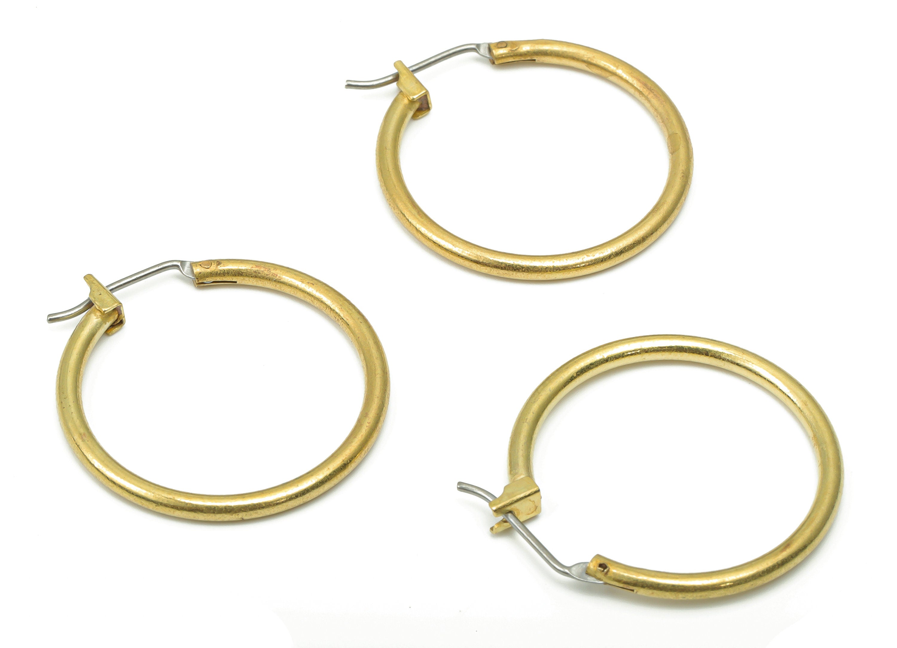 Brass Round Leverback - Raw Brass Circle Ear Hoop - 316 Surgical Stainless Steel Stud - Jewelry Making Supplies - 26.6x25.05x1.91mm - PP5207 - DOMEDBAZAAR