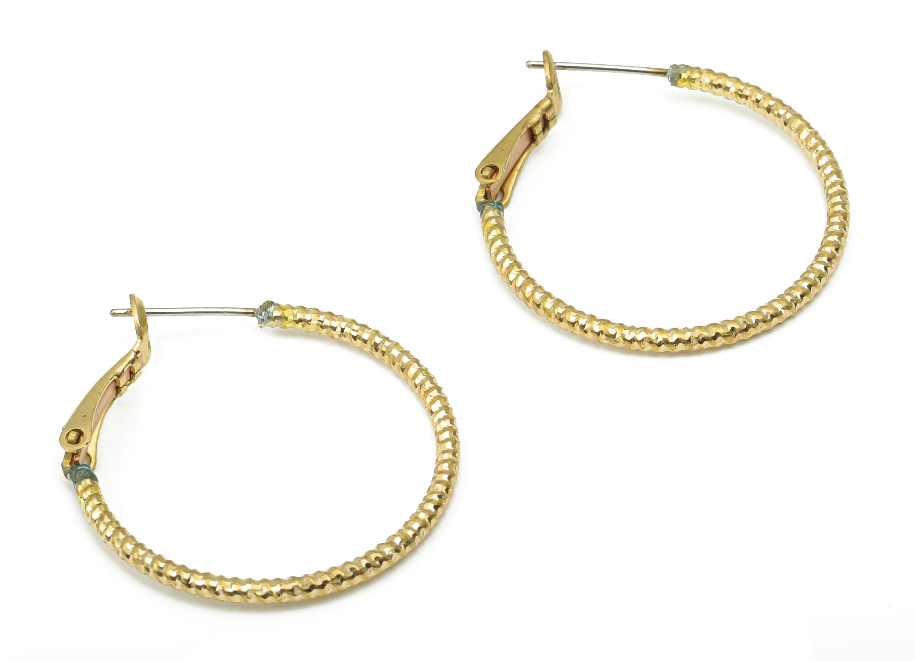 Brass Spiral Round Hoop Clasp - Raw Brass Circle Leverback Earring - 316 Surgical Stainless Steel Stud - 32.6x29.7x1.92mm - PP5208-30 - DOMEDBAZAAR