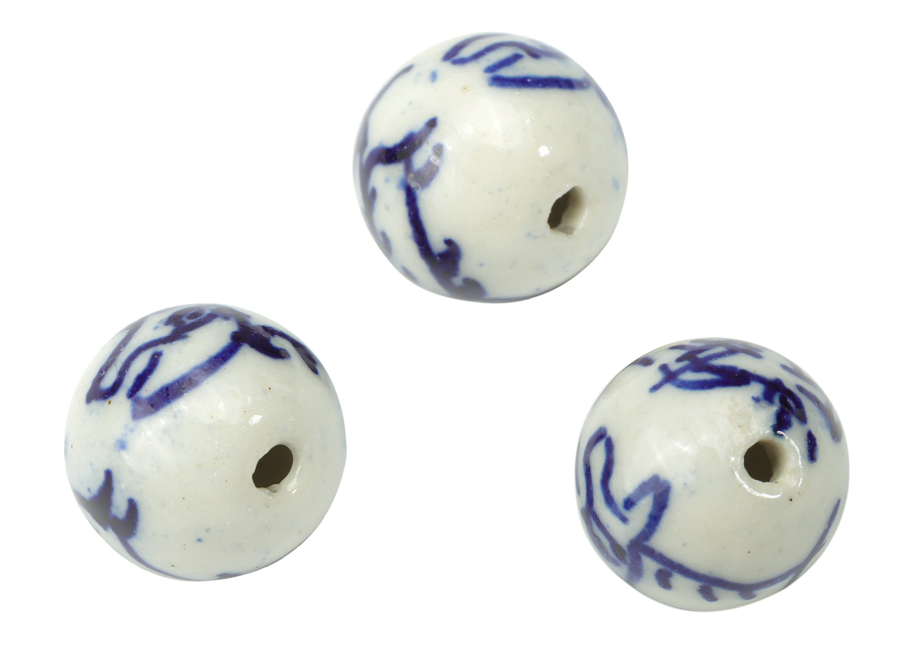 Glazed Ceramic Animal Ball Beads - Carved Ball Beads - Handmade Beads - Bracelet Beads - Connectors Beads - 11.63x12x12mm - NS1838A - DOMEDBAZAAR
