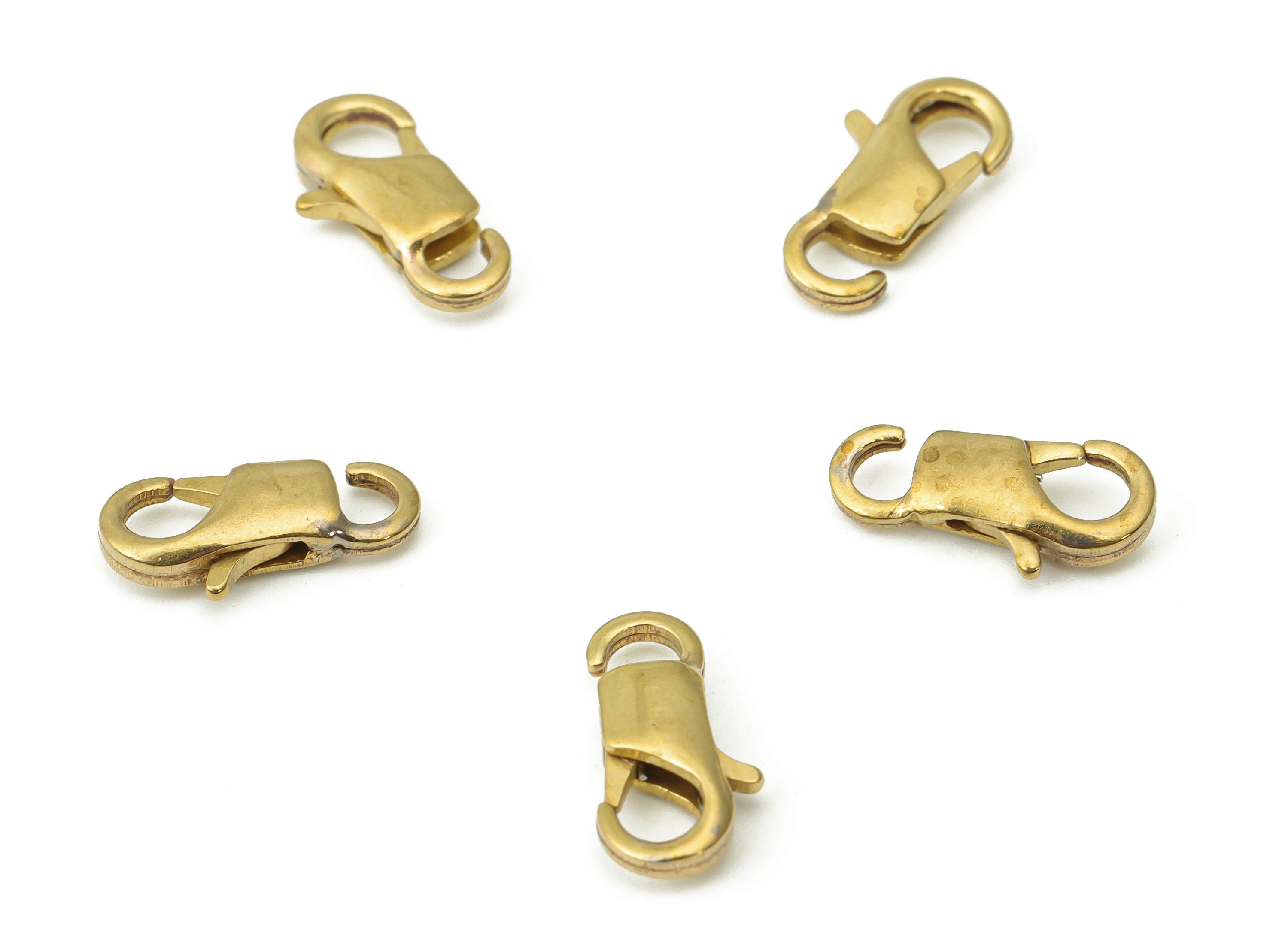 Brass Lobster Clasps with Hook – Raw Brass Lobster Claw Clasp – Infinity Lobster Clasp – Trigger Clasp – 12.9x6.35x2.69mm - PP5222 - DOMEDBAZAAR