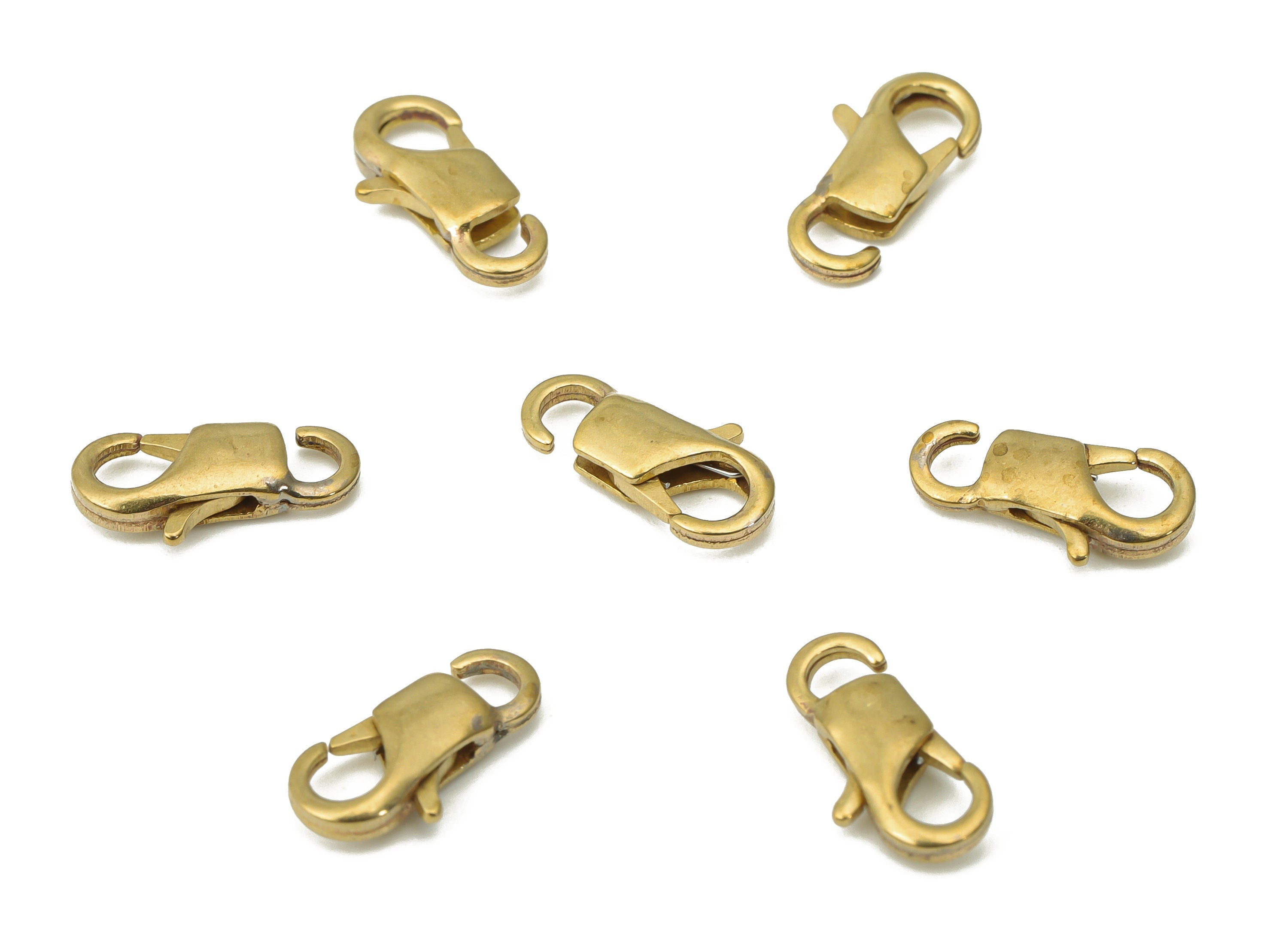 Brass Lobster Clasps with Hook – Raw Brass Lobster Claw Clasp – Infinity Lobster Clasp – Trigger Clasp – 12.9x6.35x2.69mm - PP5222 - DOMEDBAZAAR