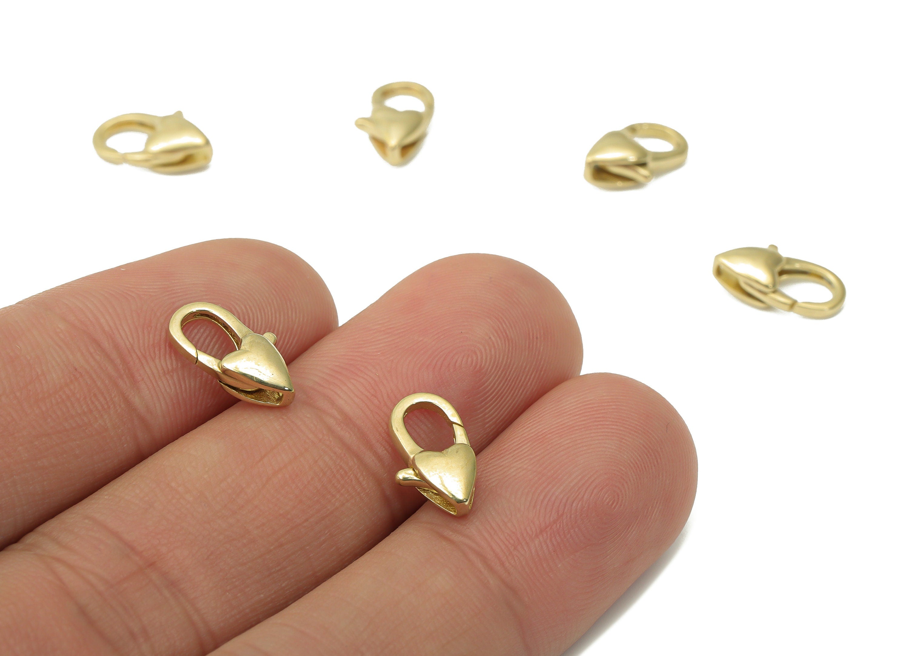 Raw Brass Heart Lobster Claw - Brass Trigger Clasps – Jewelry Clasps - Brass Parrot Clasps - Jewelry Supplies - 11.82x6.4x4mm - PP5252 - DOMEDBAZAAR