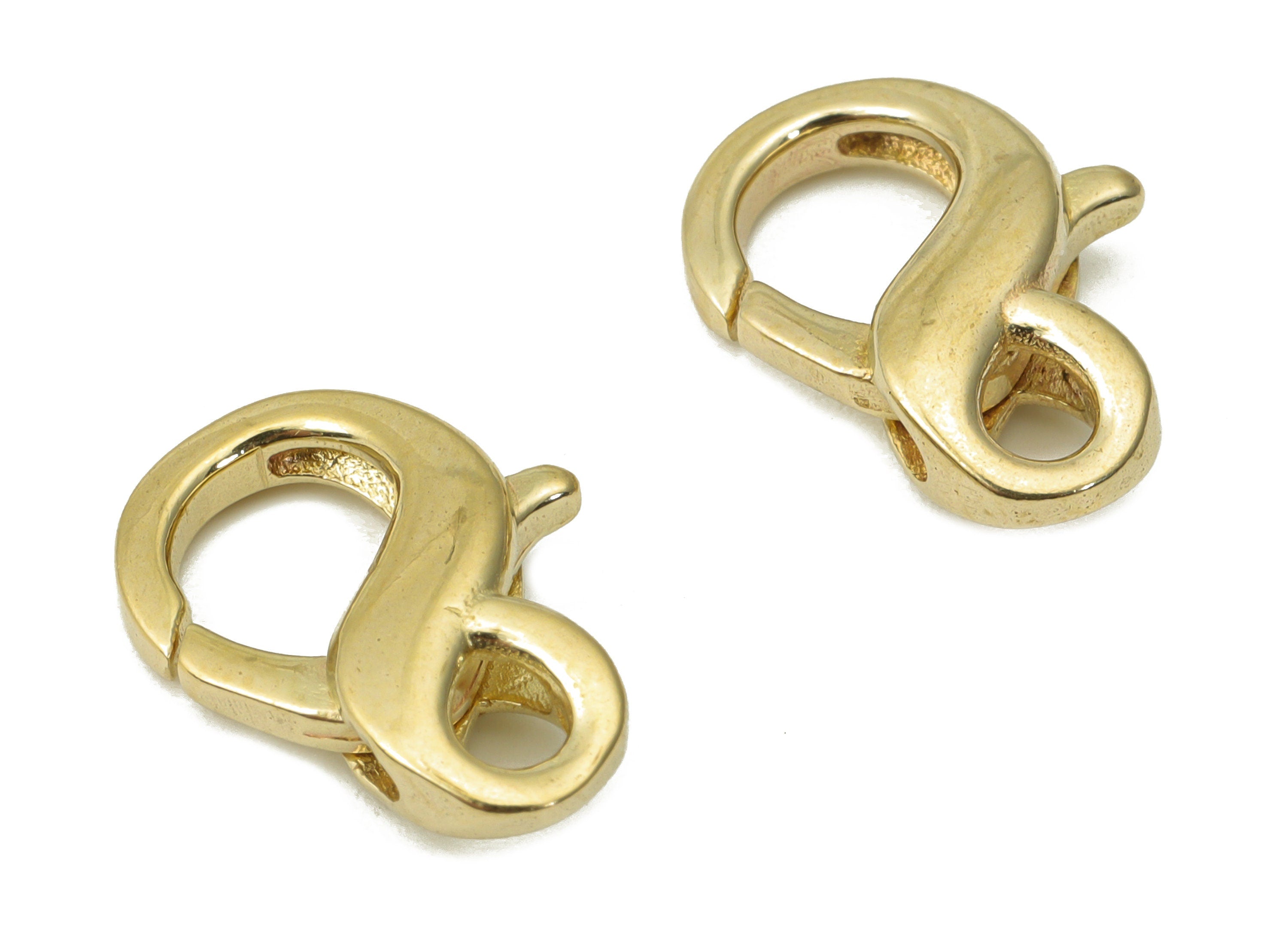 Brass Double Lobster Clasps – Raw Brass Lobster Claw Clasp – Infinity Lobster Clasp – Parrot Clasp – Jewelry Supplies - 15x10x4mm - PP5238 - DOMEDBAZAAR
