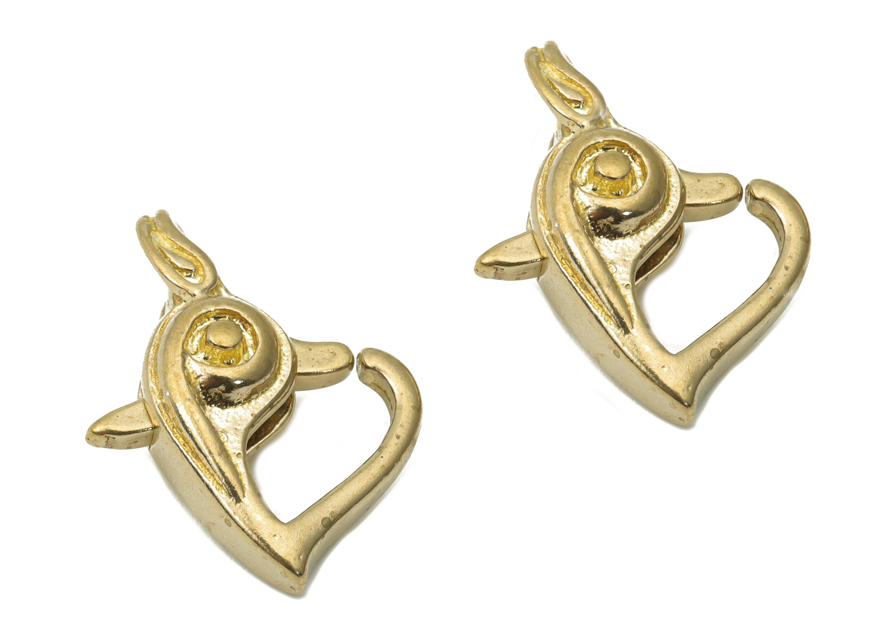 Raw Brass Heart Lobster Claw - Brass Trigger Clasps – Jewelry Clasps - Brass Heart Clasps - Jewelry Supplies - 17x12.13x5.56mm - PP5229 - DOMEDBAZAAR
