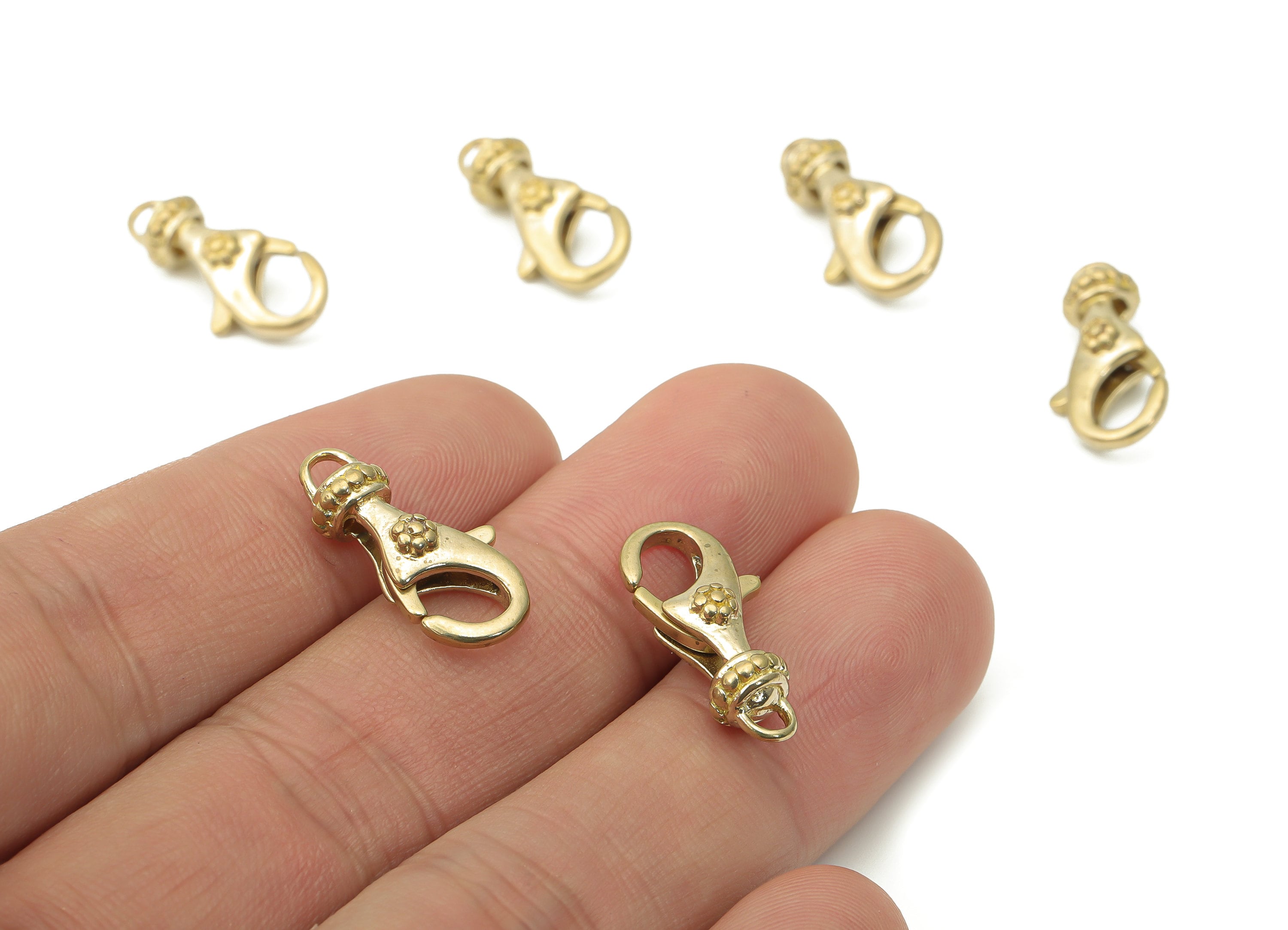 Raw Brass Flower Lobster Claw - Brass Trigger Clasps – Jewelry Clasps - Brass Parrot Clasps - Jewelry Supplies - 19.78x9.35x6.43mm - PP5230 - DOMEDBAZAAR