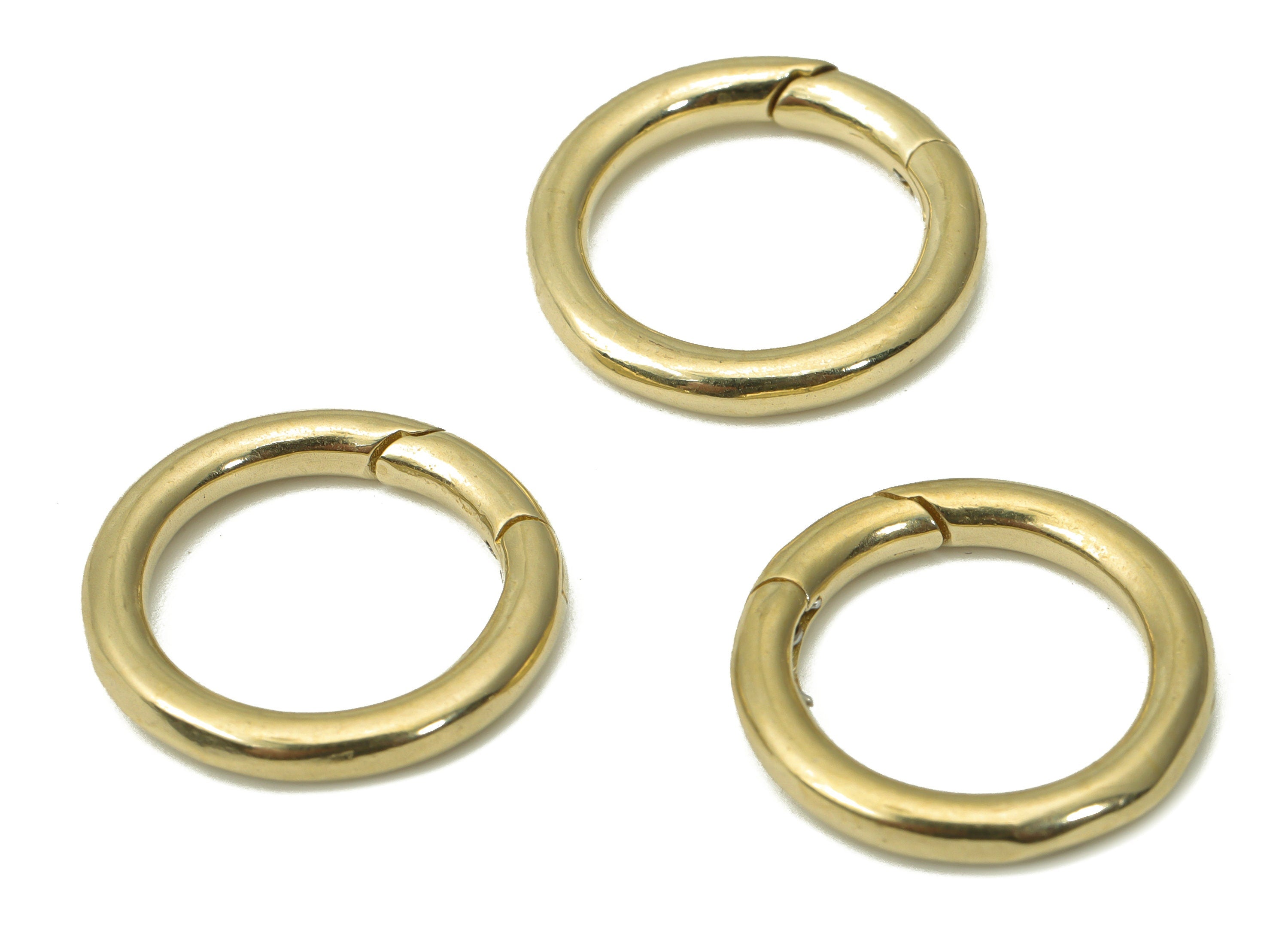 Raw Brass Round Hoop Lobster Claw - Brass Circle Trigger Clasps - Raw Brass Clasp – Jewelry Making Supplies - 17.62x17.62x2.5mm - PP5237 - DOMEDBAZAAR