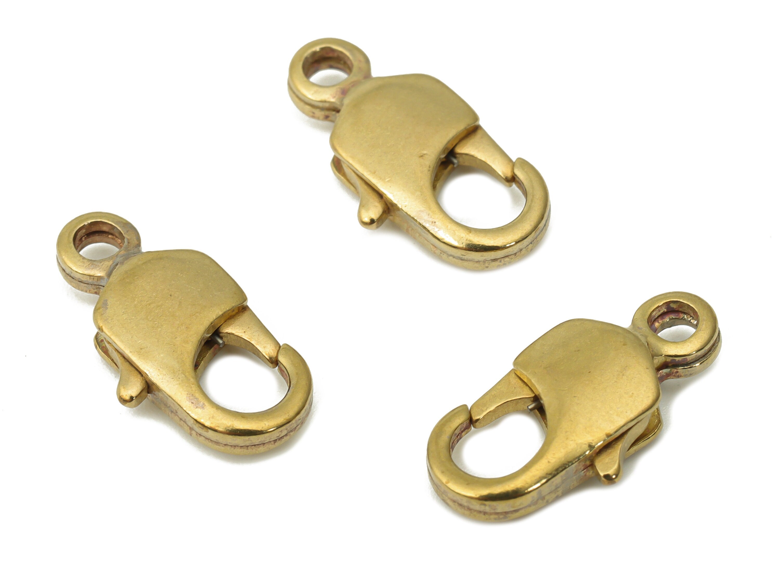 Brass Lobster Clasps – Raw Brass Lobster Claw Clasp – Infinity Lobster Clasp – Trigger Clasp – Jewelry Supplies - 16.11x8.09x3.17mm - PP5240 - DOMEDBAZAAR