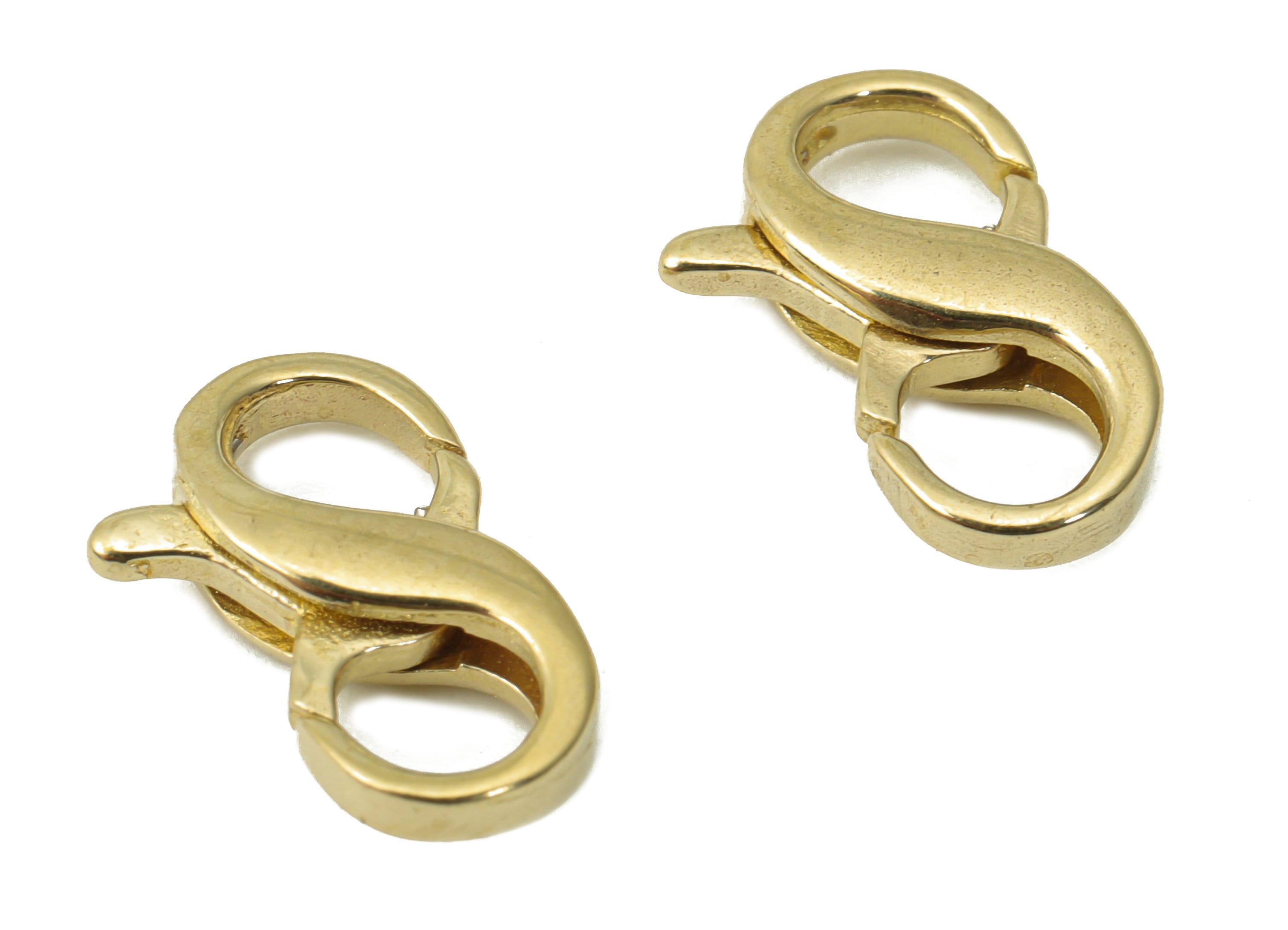 Brass Double Lobster Clasps – Raw Brass Lobster Claw Clasp – Infinity Lobster Clasp – Trigger Clasp – Jewelry Making - 12.9x8.5x3.2mm-PP5235 - DOMEDBAZAAR