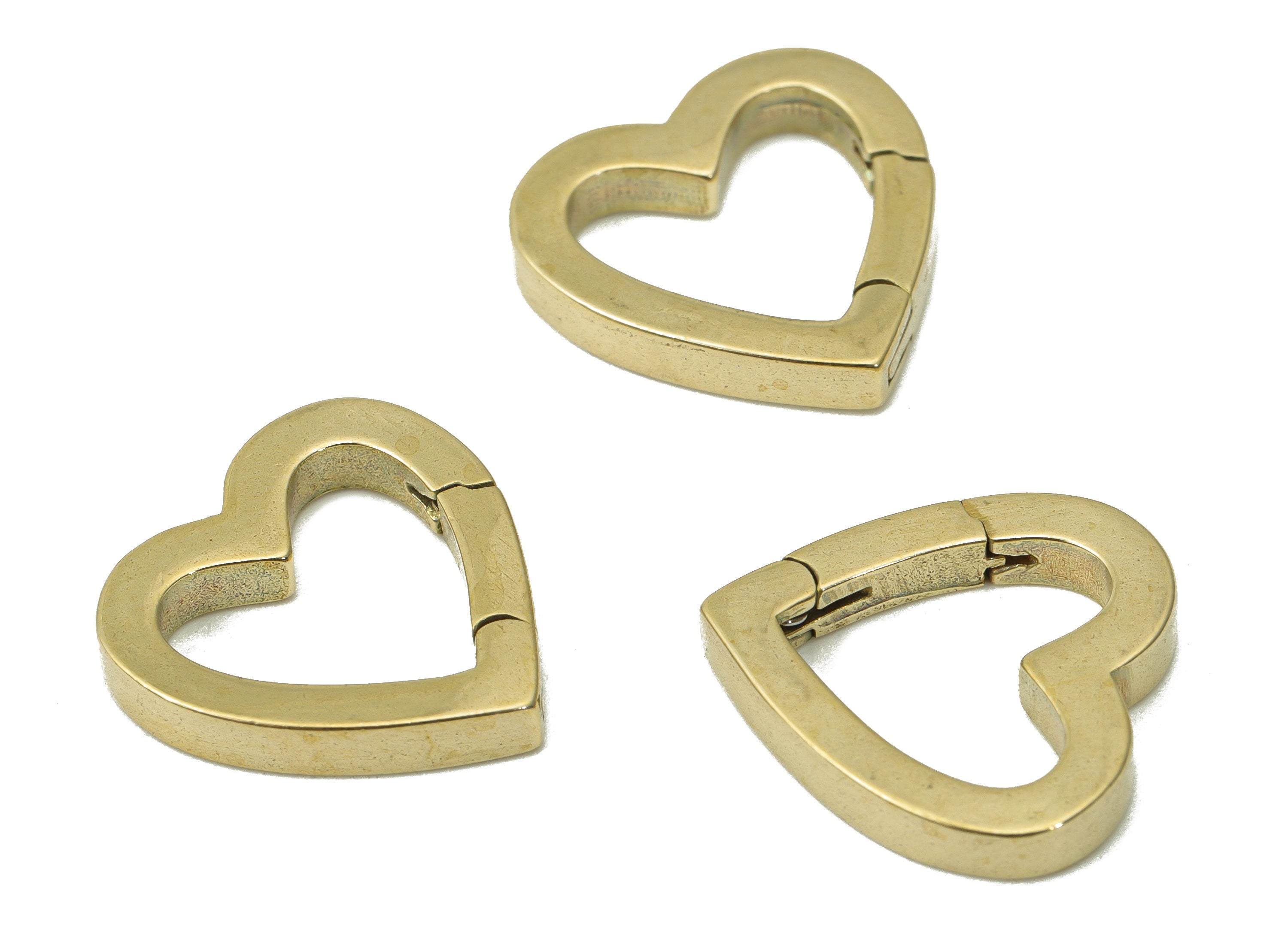 Raw Brass Heart Lobster Claw - Brass Trigger Clasps – Jewelry Clasps - Brass Heart Clasps - Jewelry Supplies - 15.97x15.67x2.5mm - PP5233 - DOMEDBAZAAR