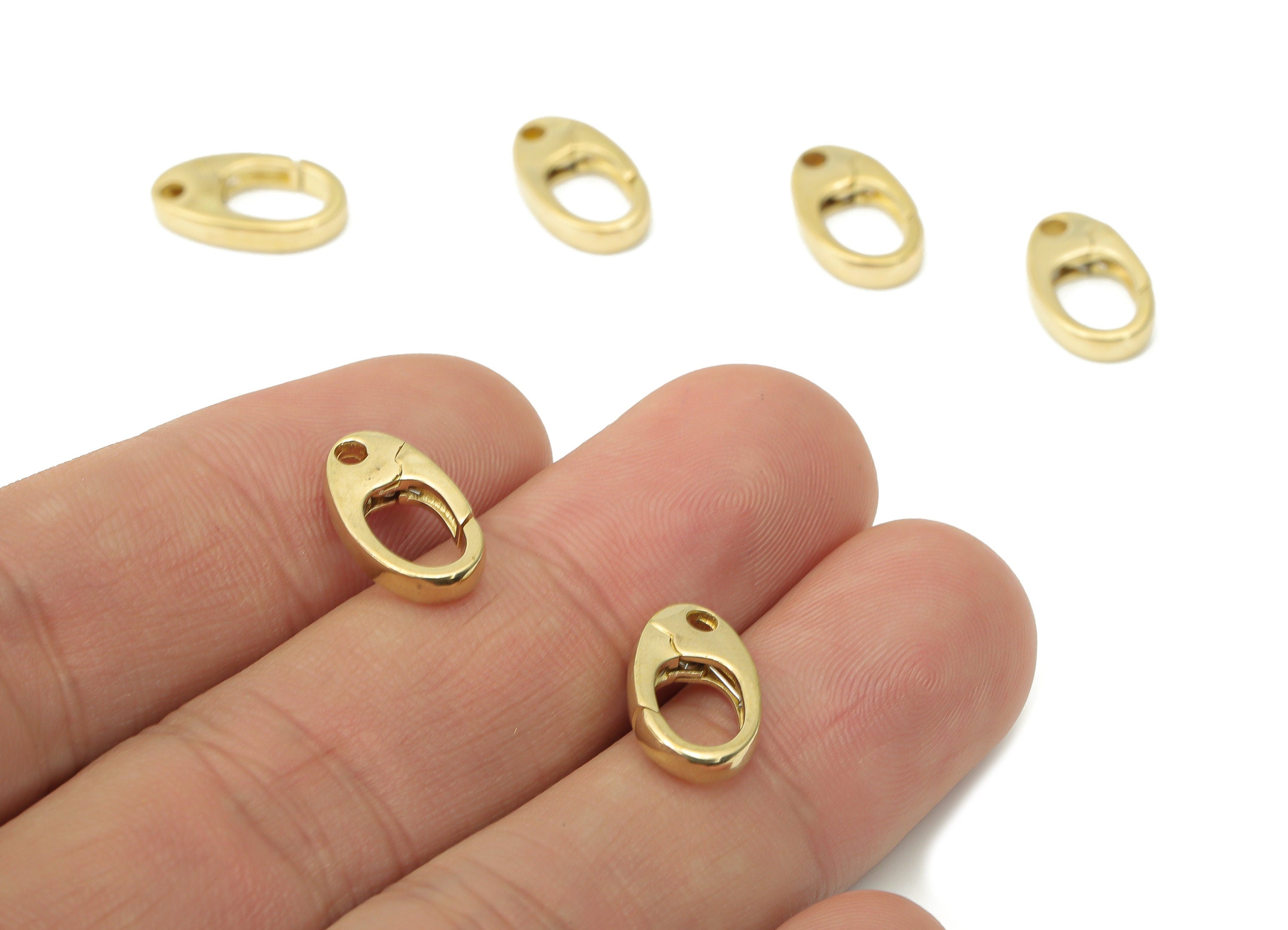 Raw Brass Oval Lobster Claw - Brass Trigger Clasps – Jewelry Clasps - Brass Parrot Clasps - Jewelry Supplies - 14.18x7.98x2.53mm - PP5226 - DOMEDBAZAAR