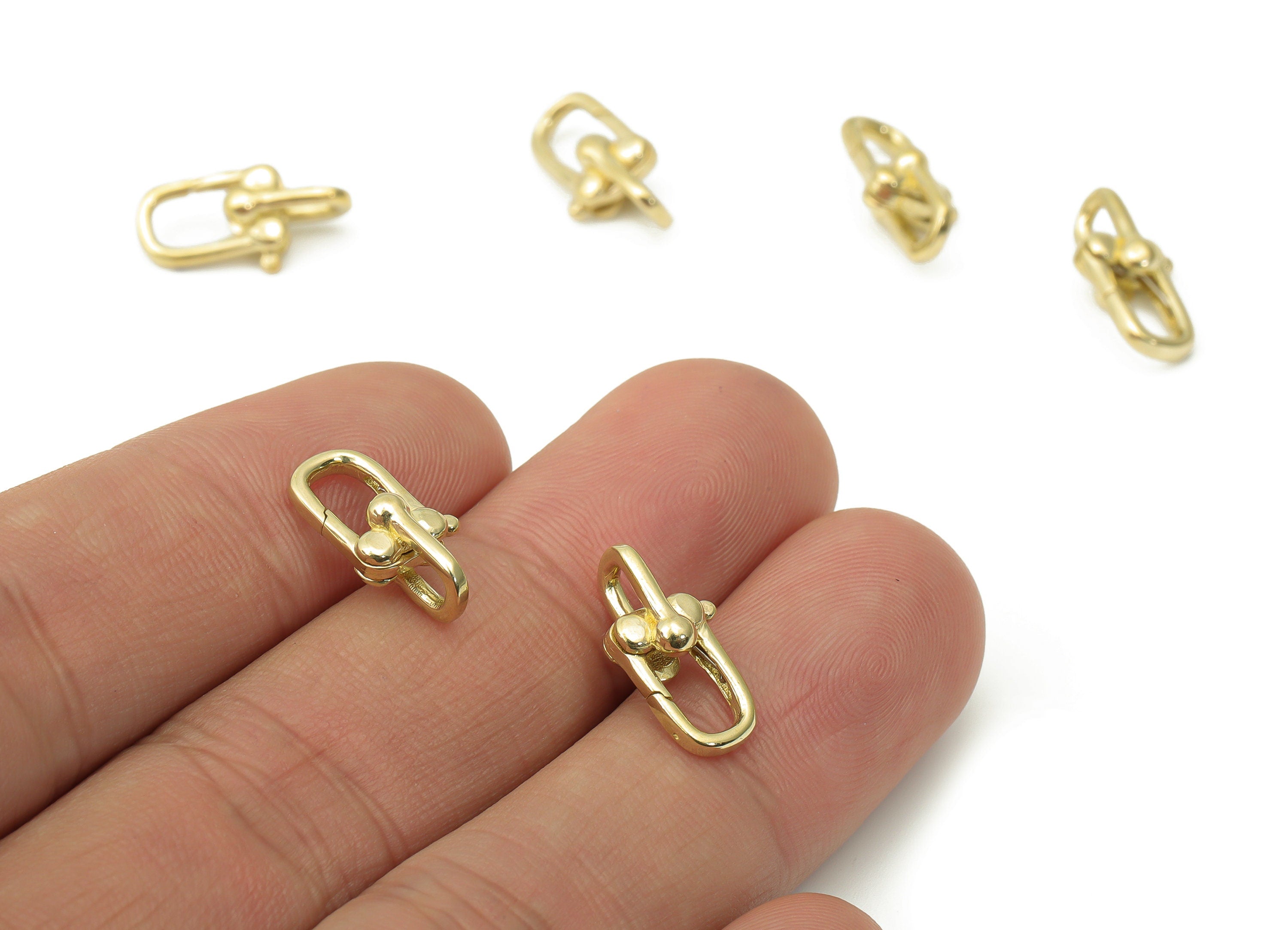 Raw Brass Double U Lobster Claw - Brass Trigger Clasps – Jewelry Clasps - Raw Brass Clasps - Jewelry Supplies - 15.88x8.06x6.1mm - PP5220 - DOMEDBAZAAR