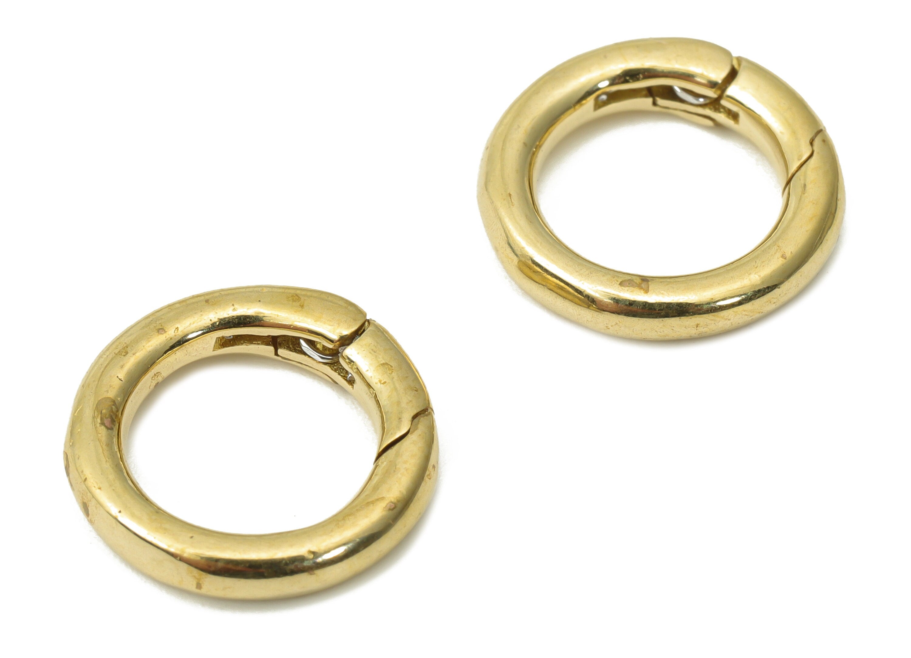 Raw Brass Round Hoop Lobster Claw - Brass Circle Trigger Clasps - Raw Brass Clasp – Jewelry Making Supplies - 13.83x13.93x2.51mm - PP5247 - DOMEDBAZAAR