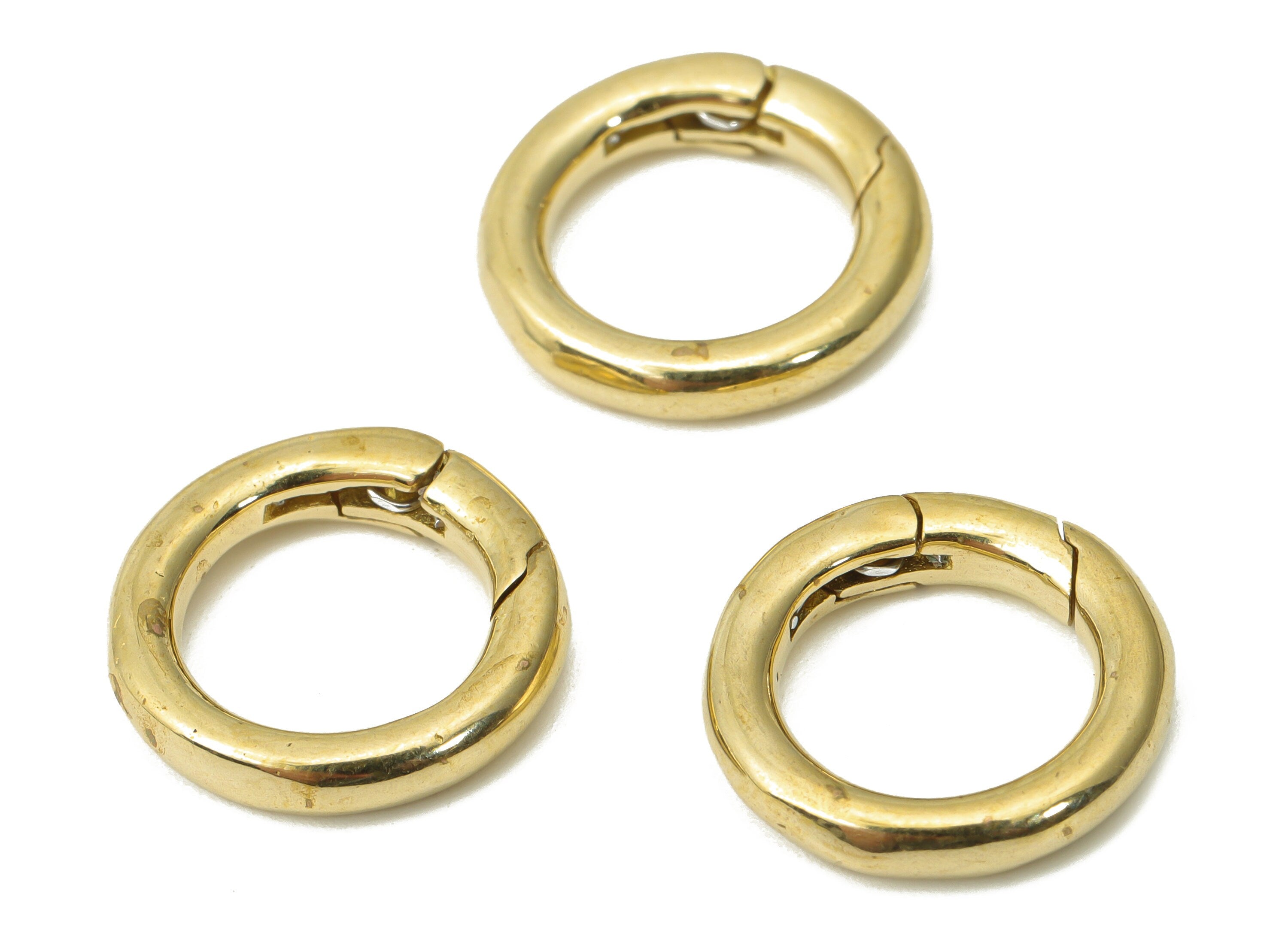 Raw Brass Round Hoop Lobster Claw - Brass Circle Trigger Clasps - Raw Brass Clasp – Jewelry Making Supplies - 13.83x13.93x2.51mm - PP5247 - DOMEDBAZAAR